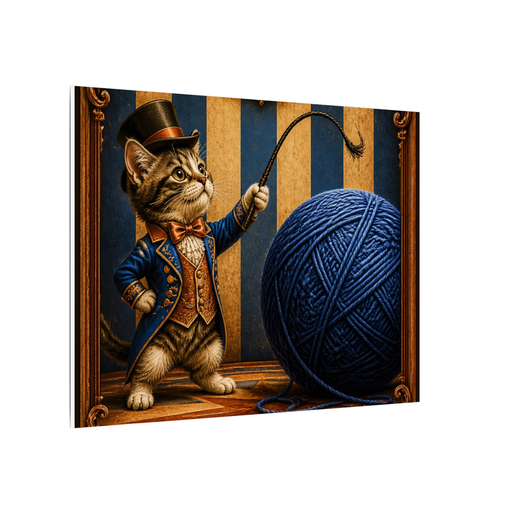 Cat Lion Tamer Wall Art Canvas 24×36 Baroque Studio Decor Maximalist Print