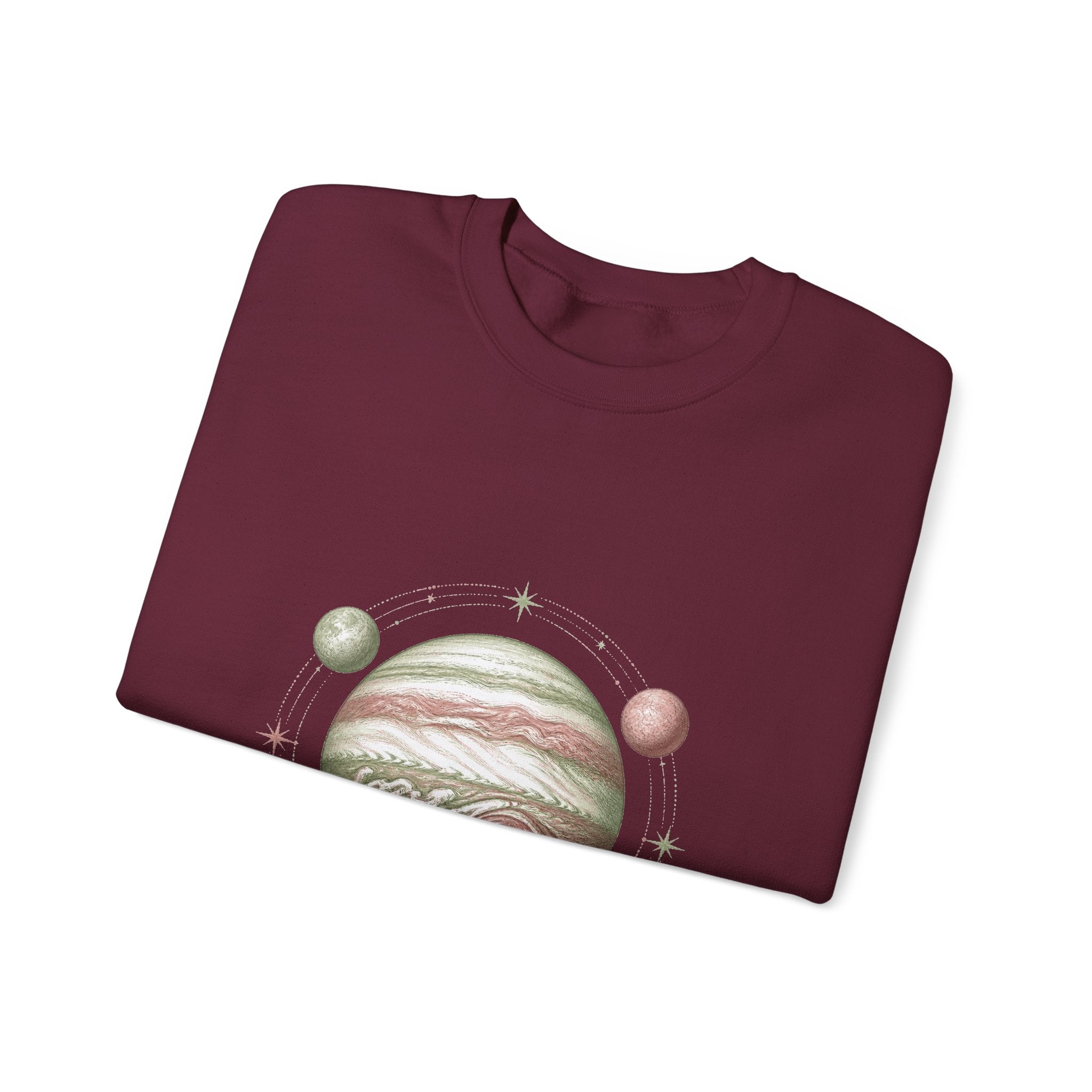 Matching Couple Sweatshirt - Saturn & Jupiter Matching Couple Premium Fleece Sweatshirt Vintage Art His Hers Honeymoon Gift - Design B