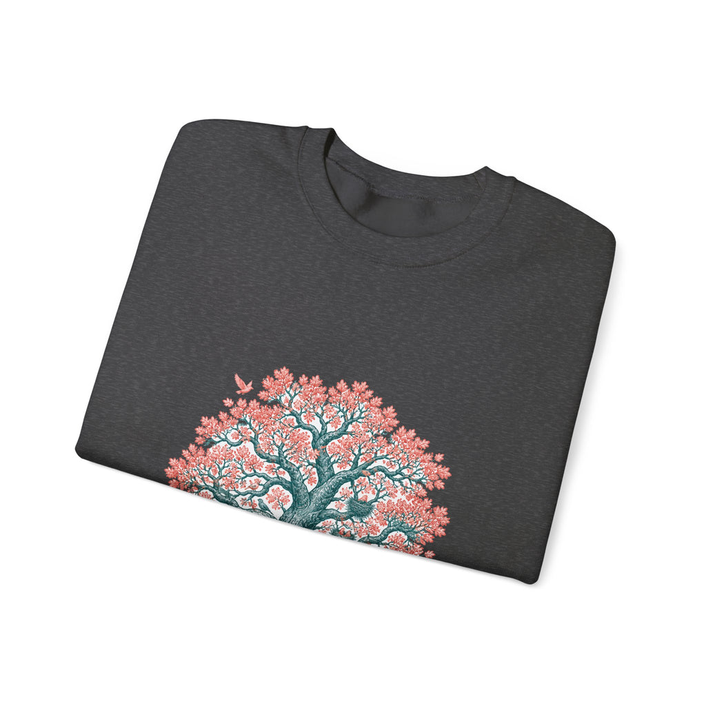 Matching Couple Sweatshirt - Ancient Oak & Deep Roots Matching Couple Crewneck Sweatshirt Hand-Drawn Art His Hers Best Friend Gift - Design A