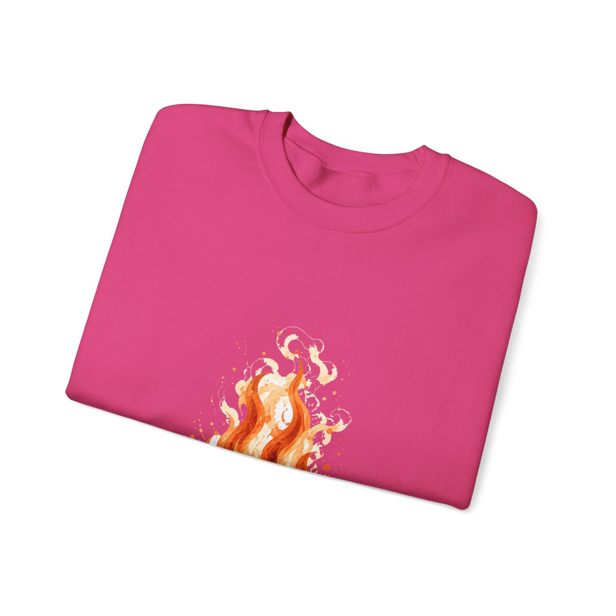 Matching Couple Sweatshirt - Wildfire & Waterfall Matching Couple Comfort Colors Crew Watercolor Art His Hers Birthday Gift - Design A