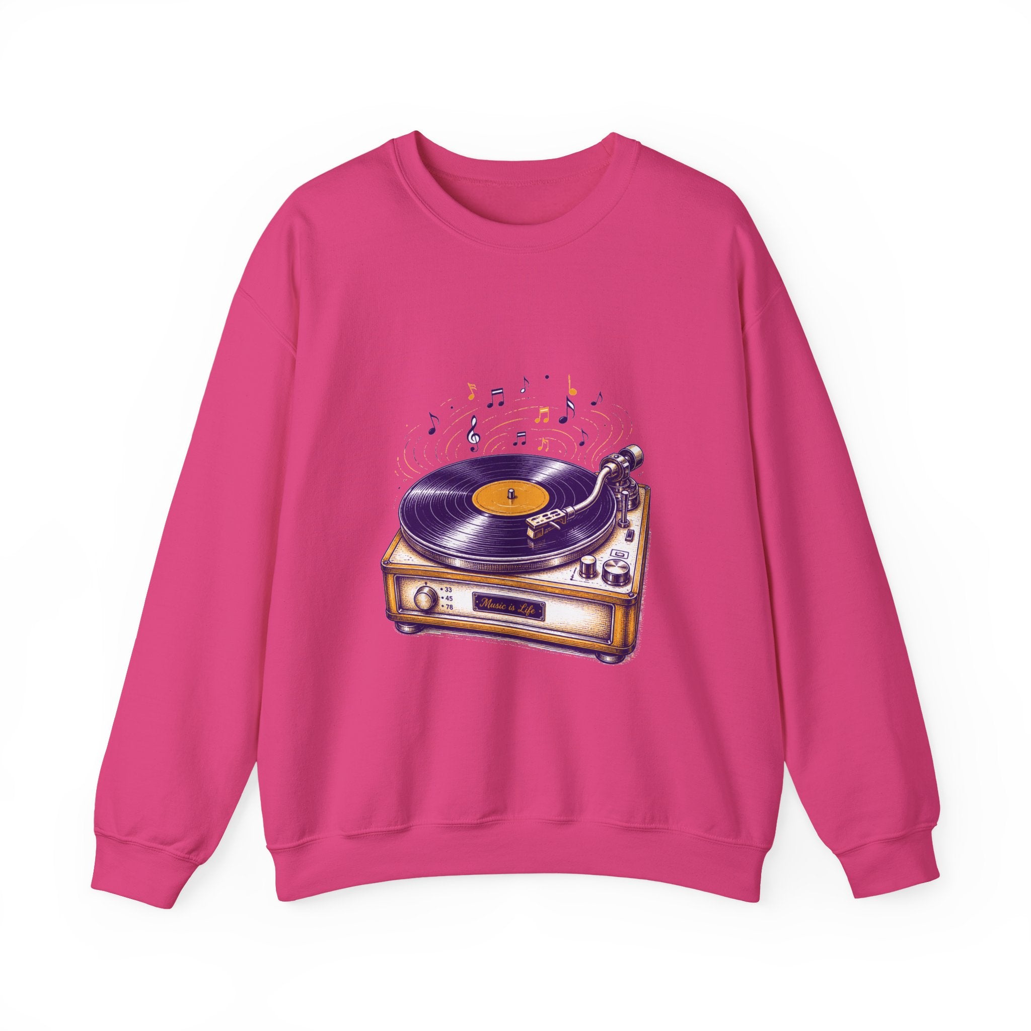 Matching Couple Sweatshirt - Vinyl & Cassette Matching Couple Premium Fleece Sweatshirt Hand-Drawn Art His Hers Anniversary Gift - Design A