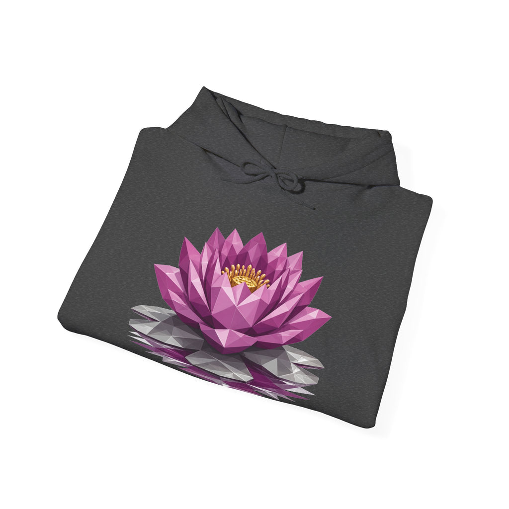 Matching Couple Sweatshirt - Open & Closed Lotus Matching Couple Hooded Sweatshirt Geometric Art His Hers Couple Gift - Design A