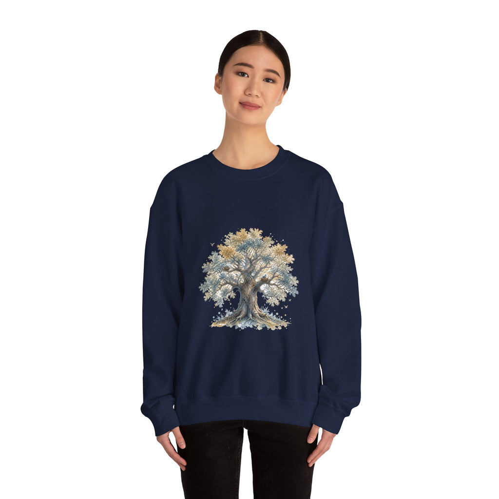 Matching Couple Sweatshirt - Ancient Oak & Deep Roots Matching Couple Comfort Colors Crew Watercolor Art His Hers Birthday Gift - Design A