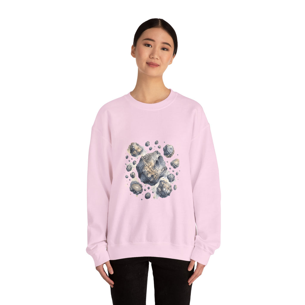 Matching Couple Sweatshirt - Comet & Asteroid Matching Couple Comfort Colors Crew Watercolor Art His Hers Birthday Gift - Design B