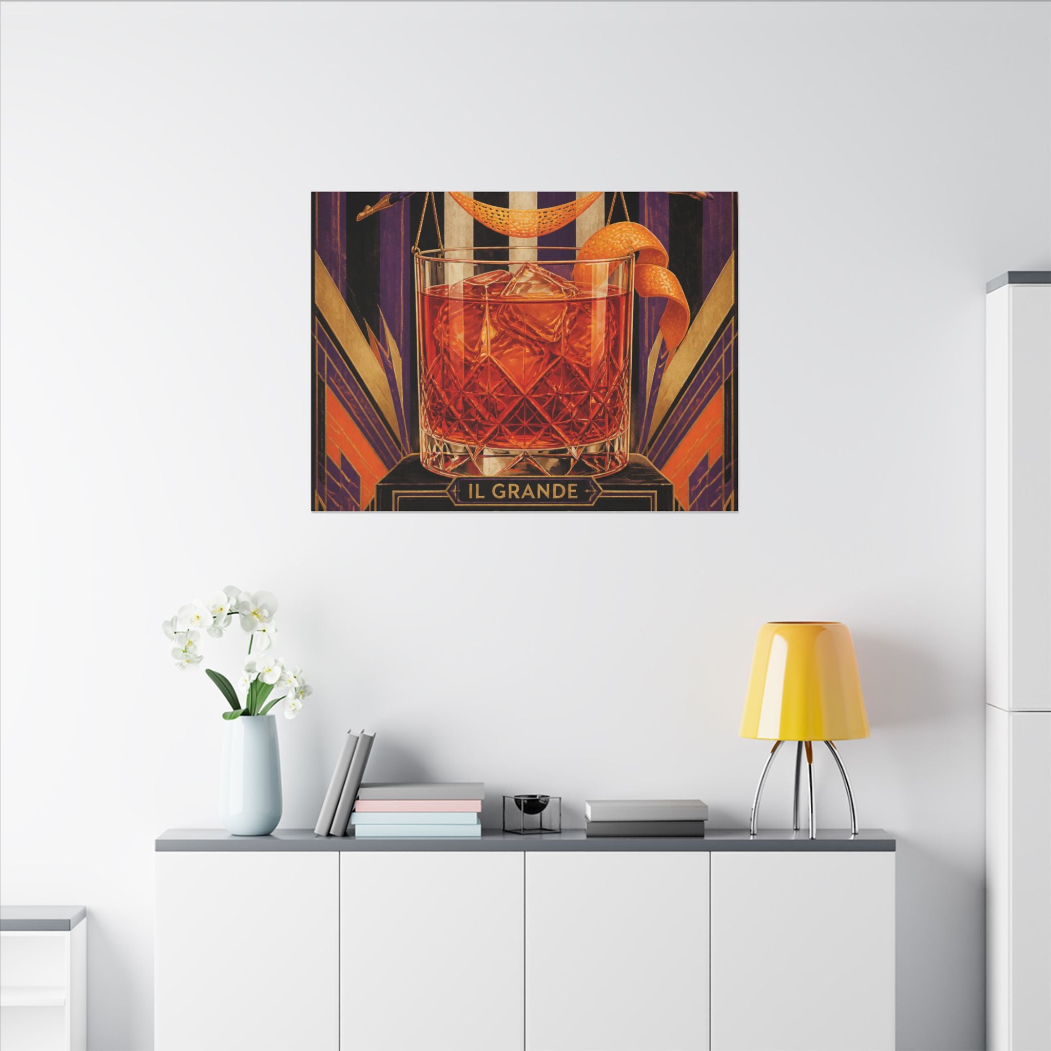 Negroni Trapeze Act Wall Art Canvas 16×20 Art Deco Entryway Decor Maximalist Print