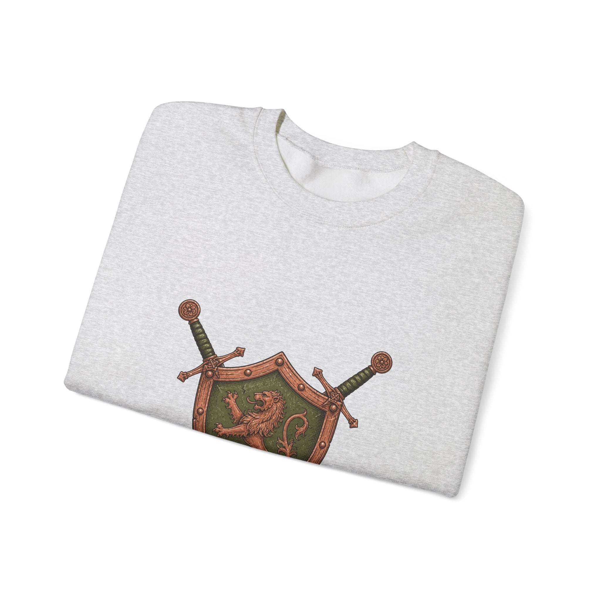 Matching Couple Sweatshirt - Crown & Shield Matching Couple Premium Fleece Sweatshirt Hand-Drawn Art His Hers Anniversary Gift - Design B