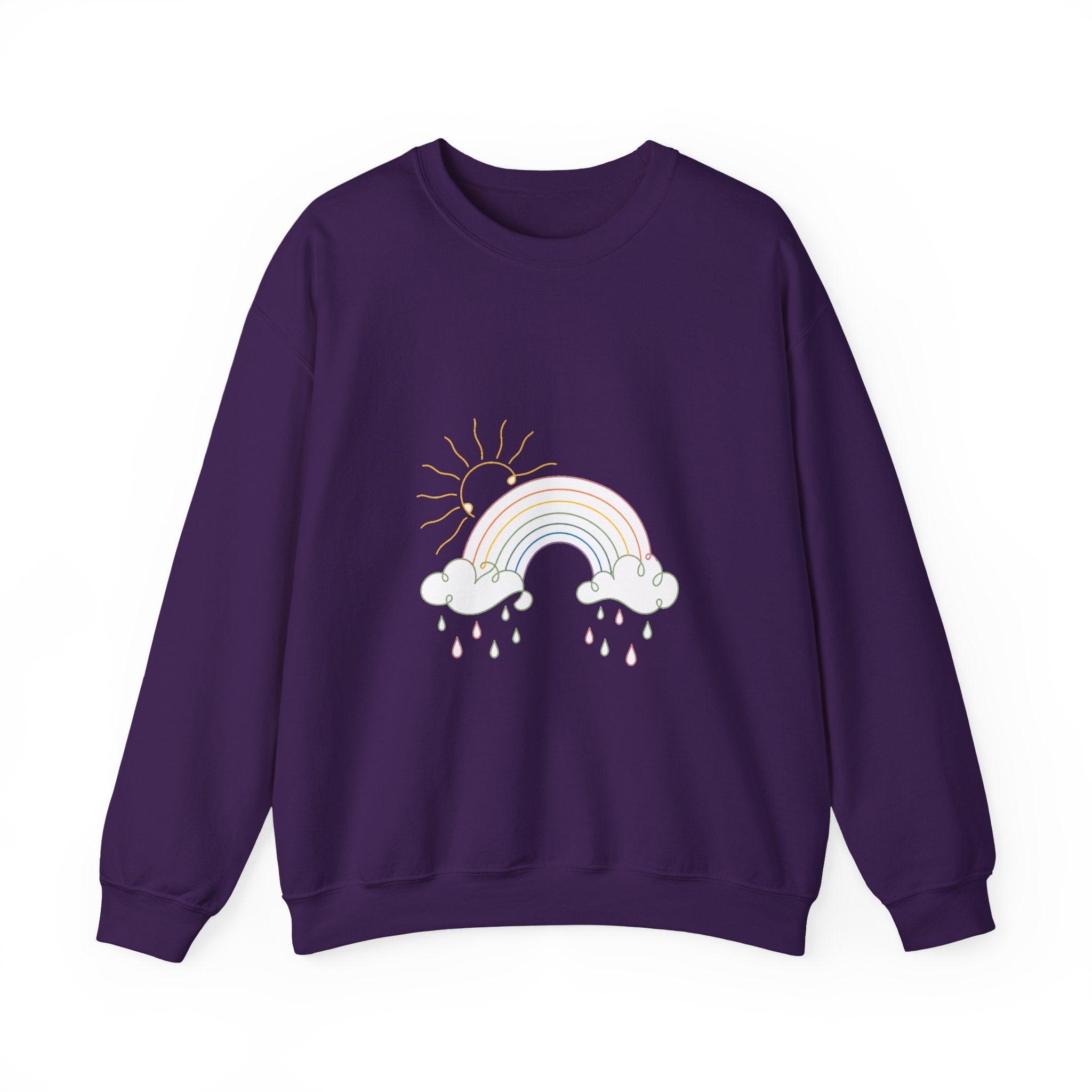 Matching Couple Sweatshirt - Storm & Rainbow Matching Couple Comfort Colors Crew Minimalist Art His Hers Christmas Gift - Design B
