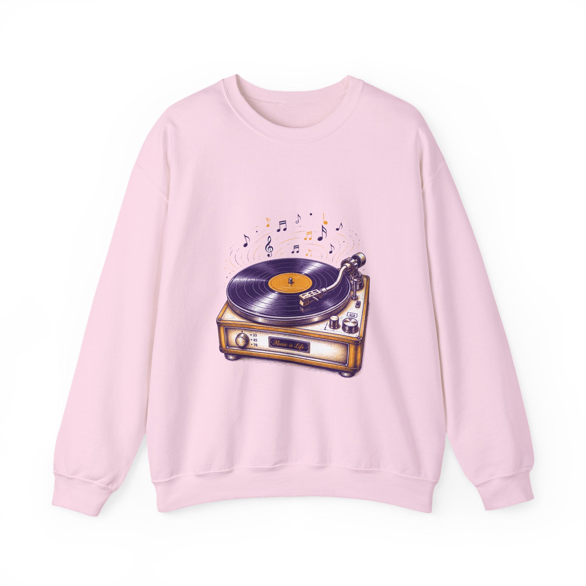 Matching Couple Sweatshirt - Vinyl & Cassette Matching Couple Premium Fleece Sweatshirt Hand-Drawn Art His Hers Anniversary Gift - Design A