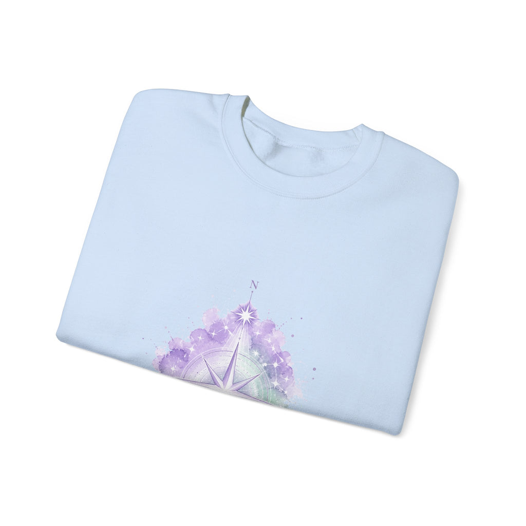 Matching Couple Sweatshirt - Shooting Star & North Star Matching Couple Crewneck Sweatshirt Watercolor Art His Hers Engagement Gift - Design B