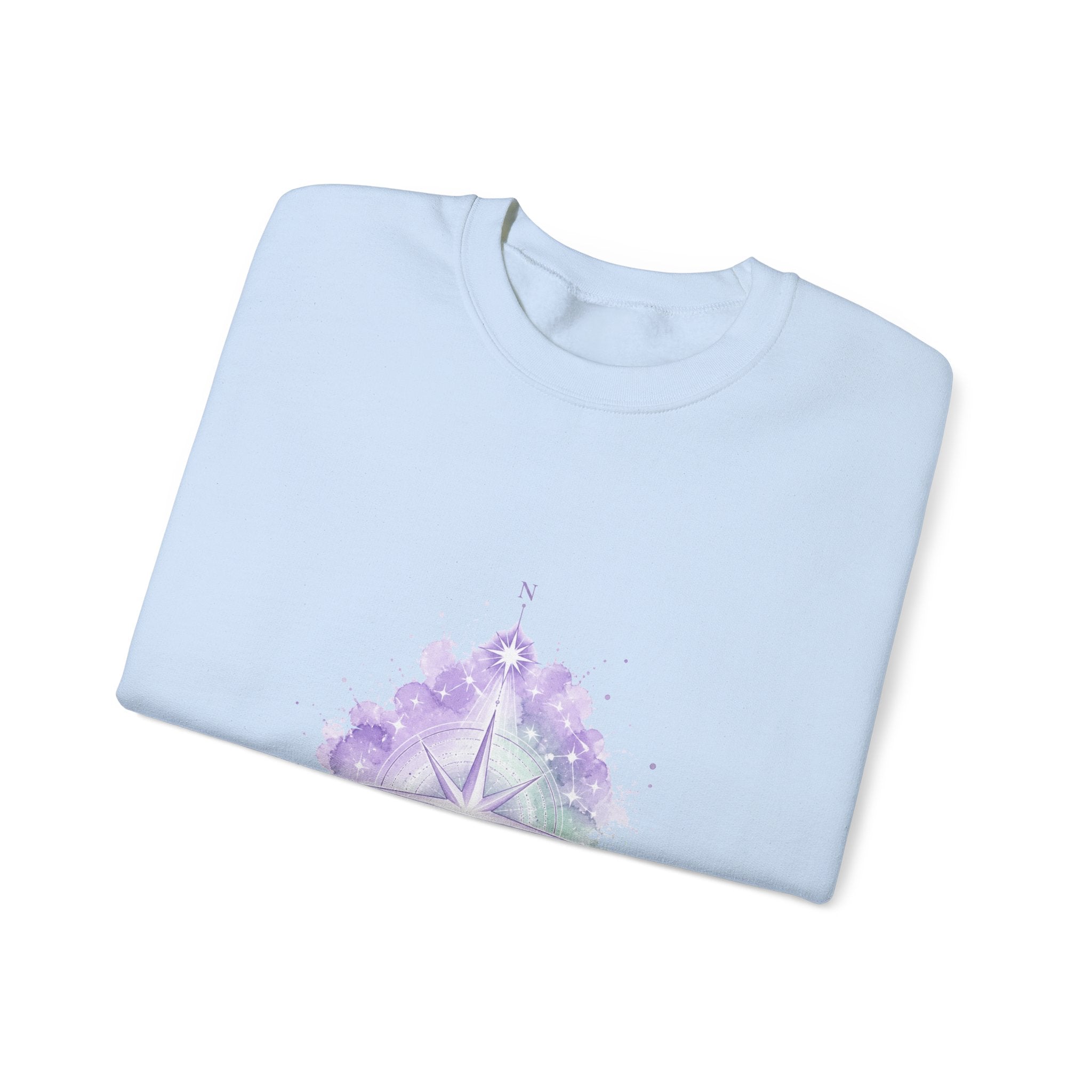 Matching Couple Sweatshirt - Shooting Star & North Star Matching Couple Crewneck Sweatshirt Watercolor Art His Hers Engagement Gift - Design B