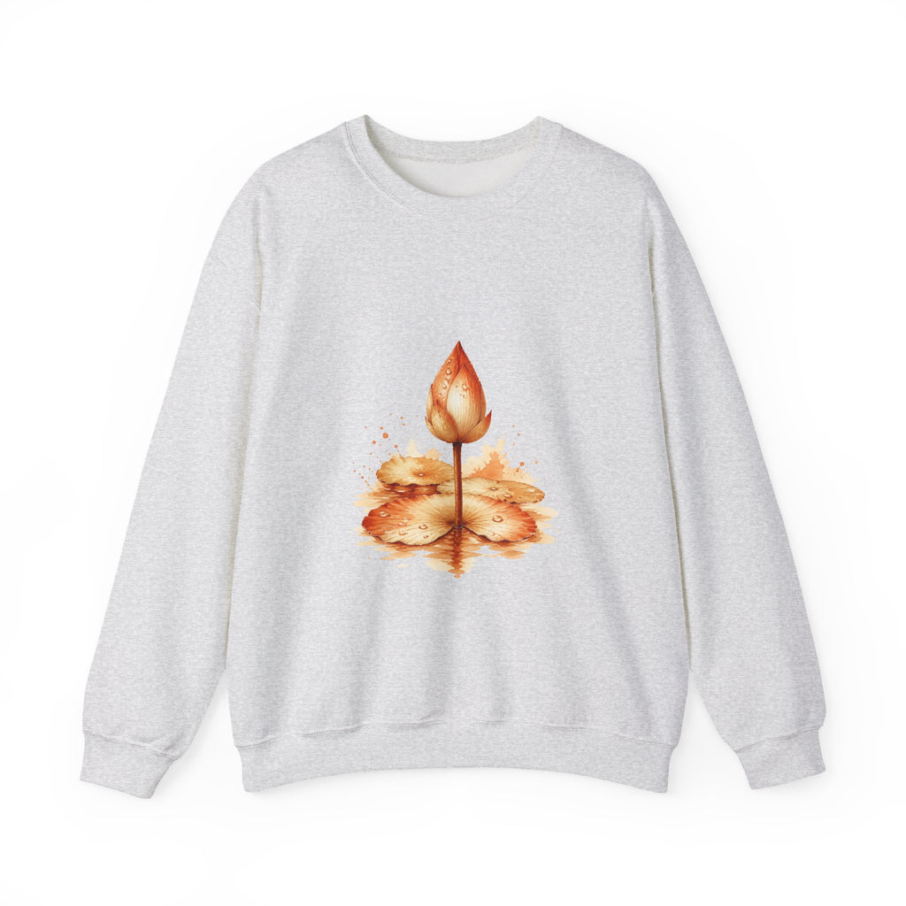 Matching Couple Sweatshirt - Open & Closed Lotus Matching Couple Comfort Colors Crew Watercolor Art His Hers Birthday Gift - Design B