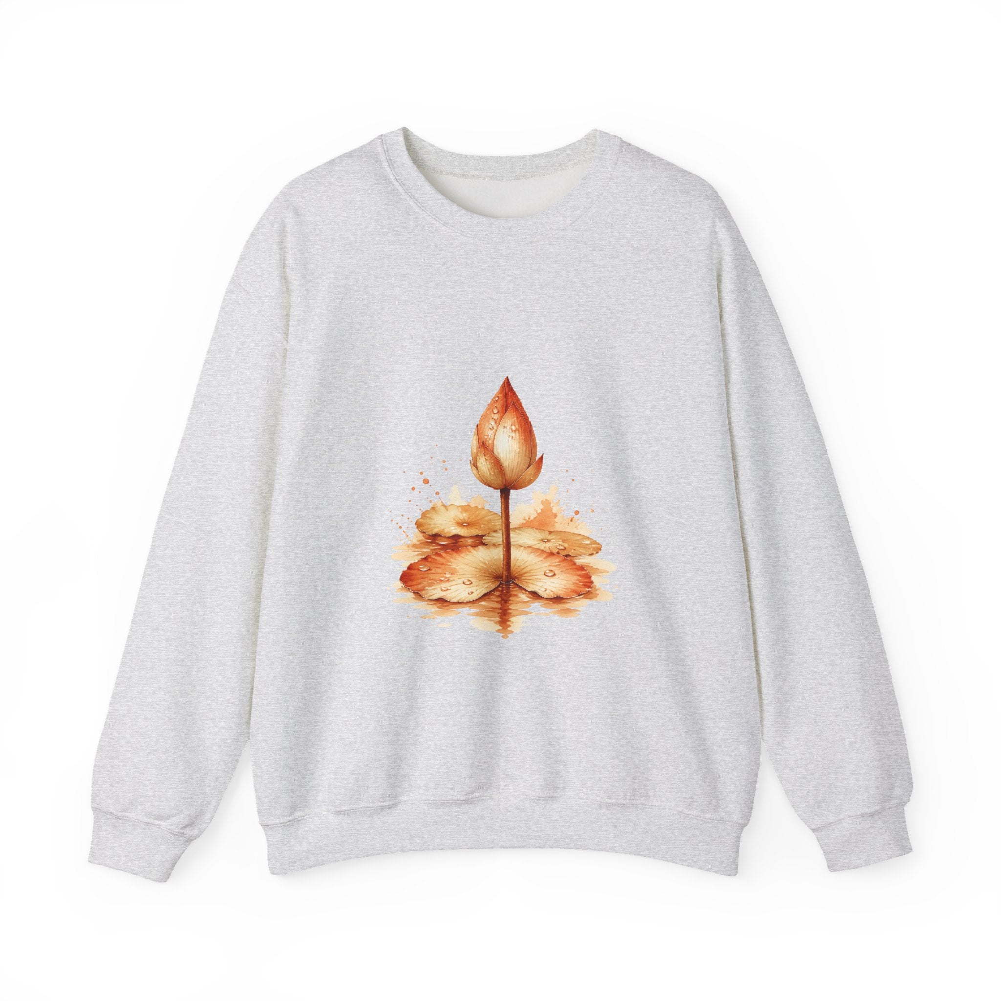 Matching Couple Sweatshirt - Open & Closed Lotus Matching Couple Comfort Colors Crew Watercolor Art His Hers Birthday Gift - Design B