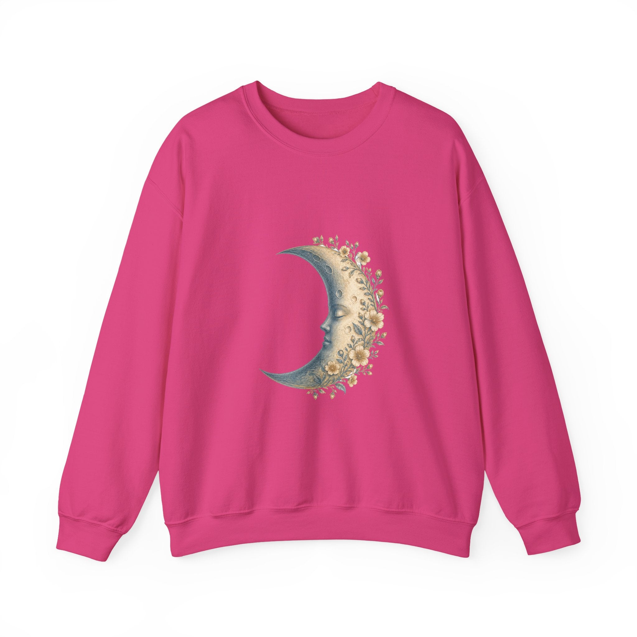 Matching Couple Sweatshirt - Waxing & Waning Moon Matching Couple Comfort Colors Crew Vintage Art His Hers Honeymoon Gift - Design A