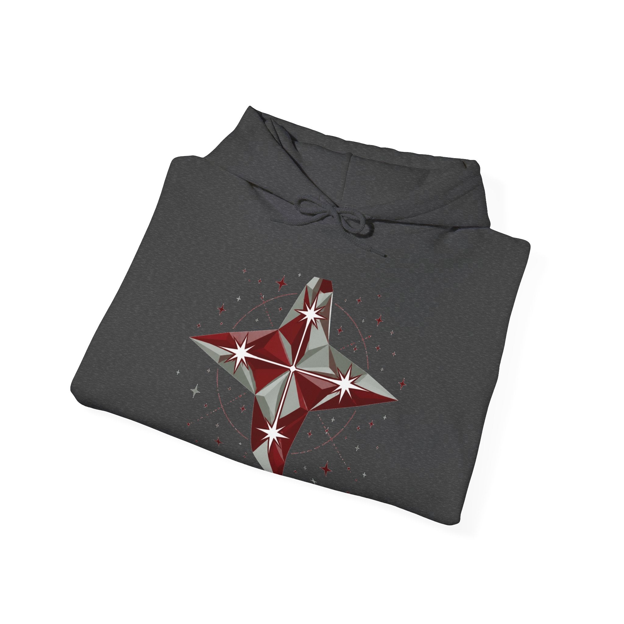 Matching Couple Sweatshirt - Aurora & Southern Cross Matching Couple Hooded Sweatshirt Geometric Art His Hers Couple Gift - Design B