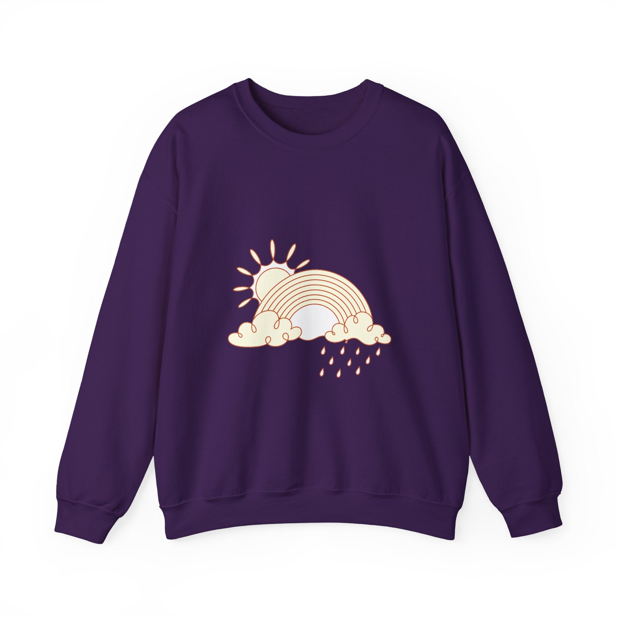 Matching Couple Sweatshirt - Storm & Rainbow Matching Couple Premium Fleece Sweatshirt Minimalist Art His Hers Christmas Gift - Design B