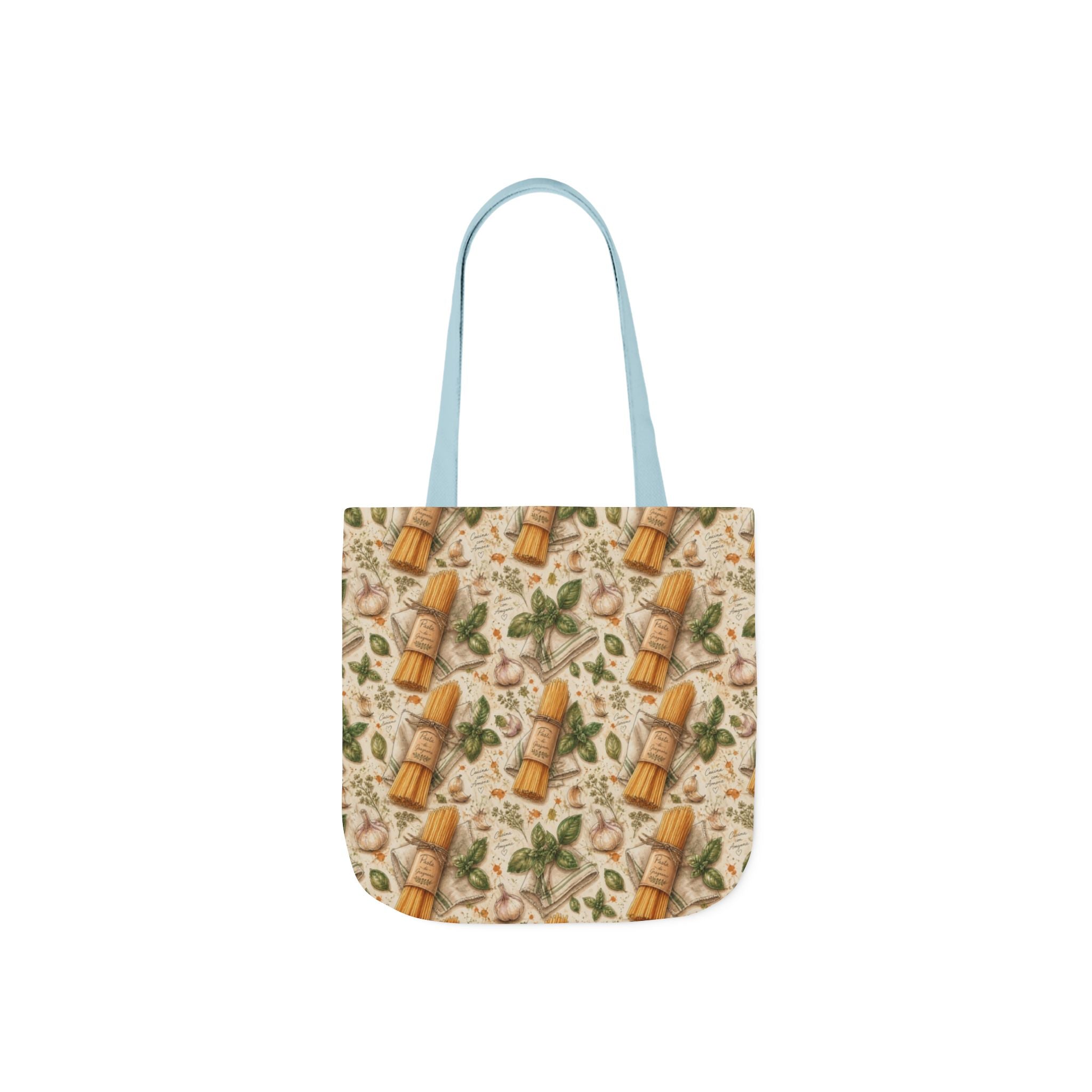 Spaghetti Bundle Canvas Tote Bag Mediterranean Kitchen Watercolor Design Italian Cottagecore Gift