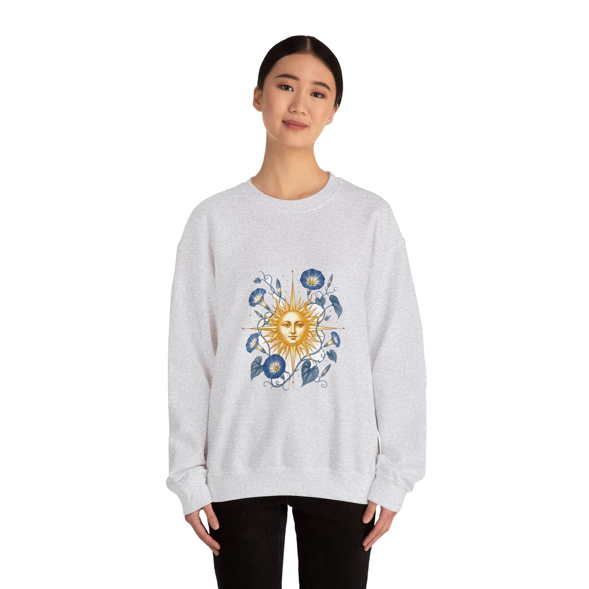 Matching Couple Sweatshirt - Sun & Moon Matching Couple Comfort Colors Crew Vintage Art His Hers Honeymoon Gift - Design B