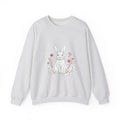 Matching Couple Sweatshirt - Fox & Rabbit Matching Couple Crewneck Sweatshirt Minimalist Art His Hers Valentine Gift - Design B