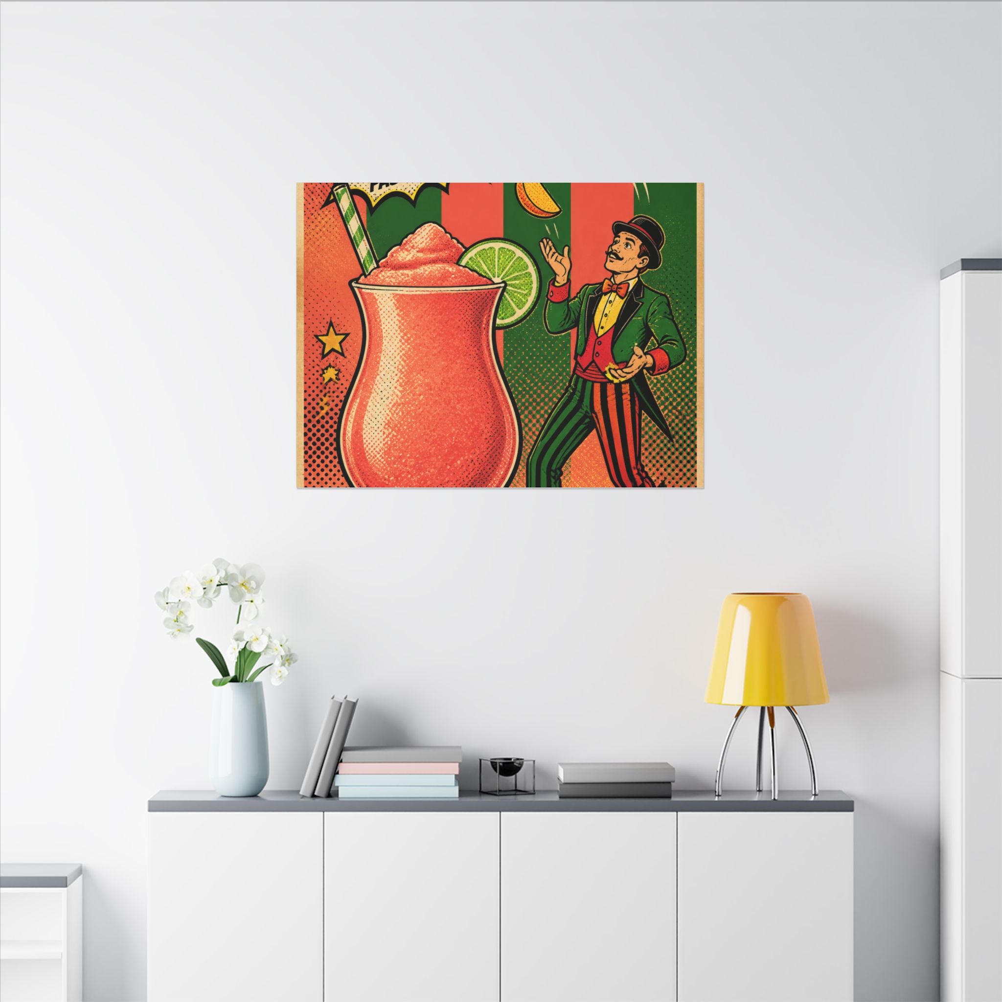 Daiquiri Fruit Juggler Wall Art Canvas 16×20 Pop Art Living Room Decor Maximalist Print