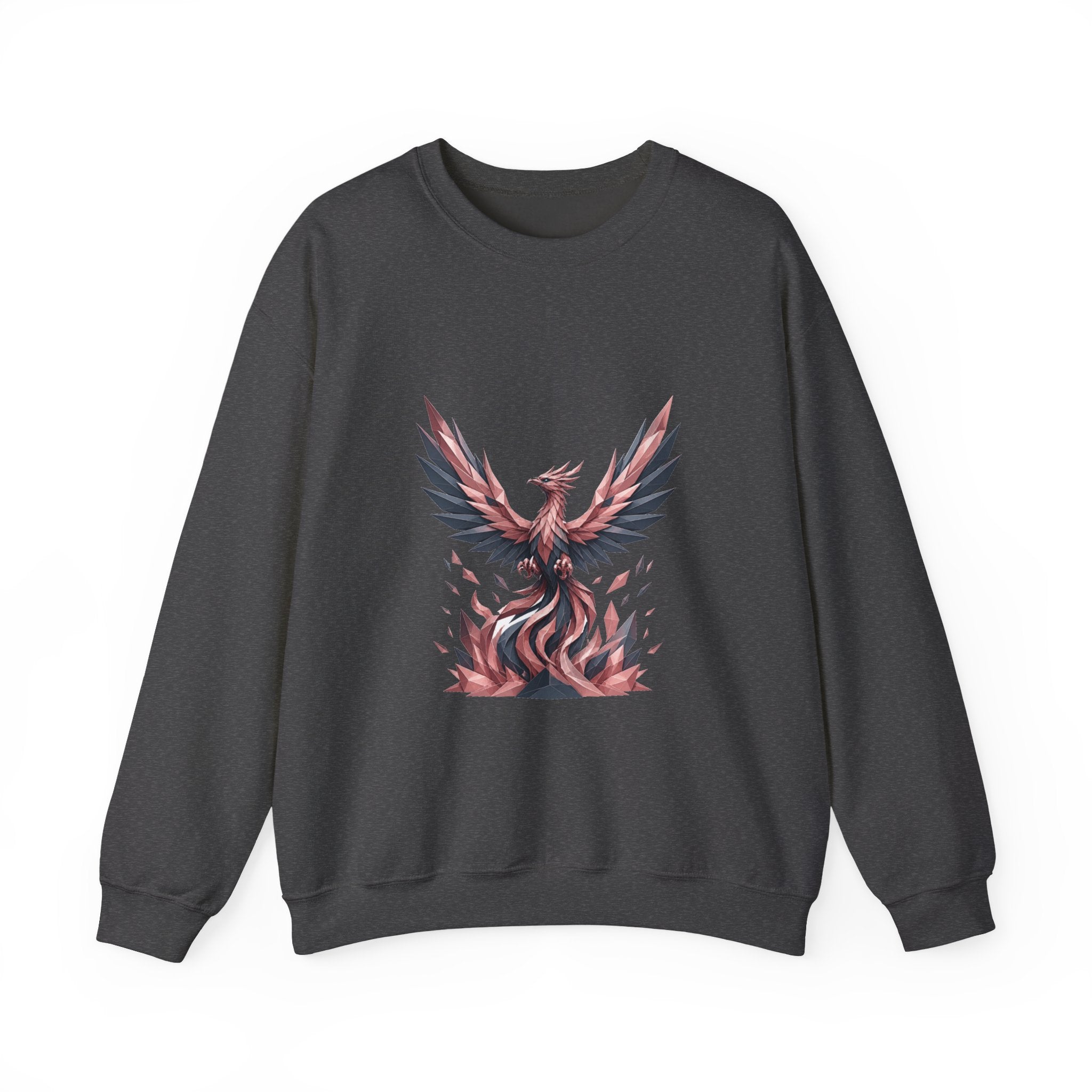 Matching Couple Sweatshirt - Dragon & Phoenix Matching Couple Crewneck Sweatshirt Geometric Art His Hers Couple Gift - Design B