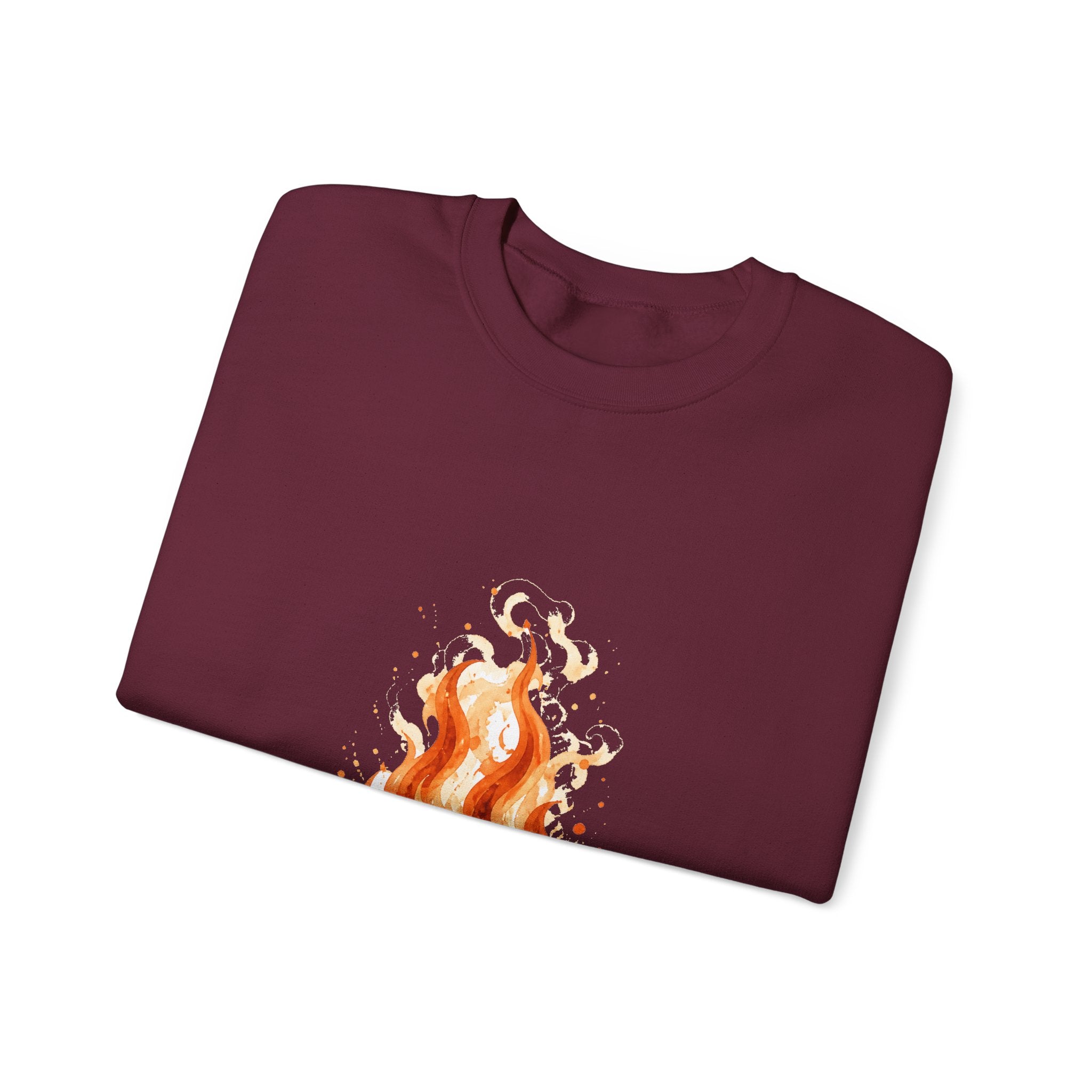 Matching Couple Sweatshirt - Wildfire & Waterfall Matching Couple Comfort Colors Crew Watercolor Art His Hers Birthday Gift - Design A