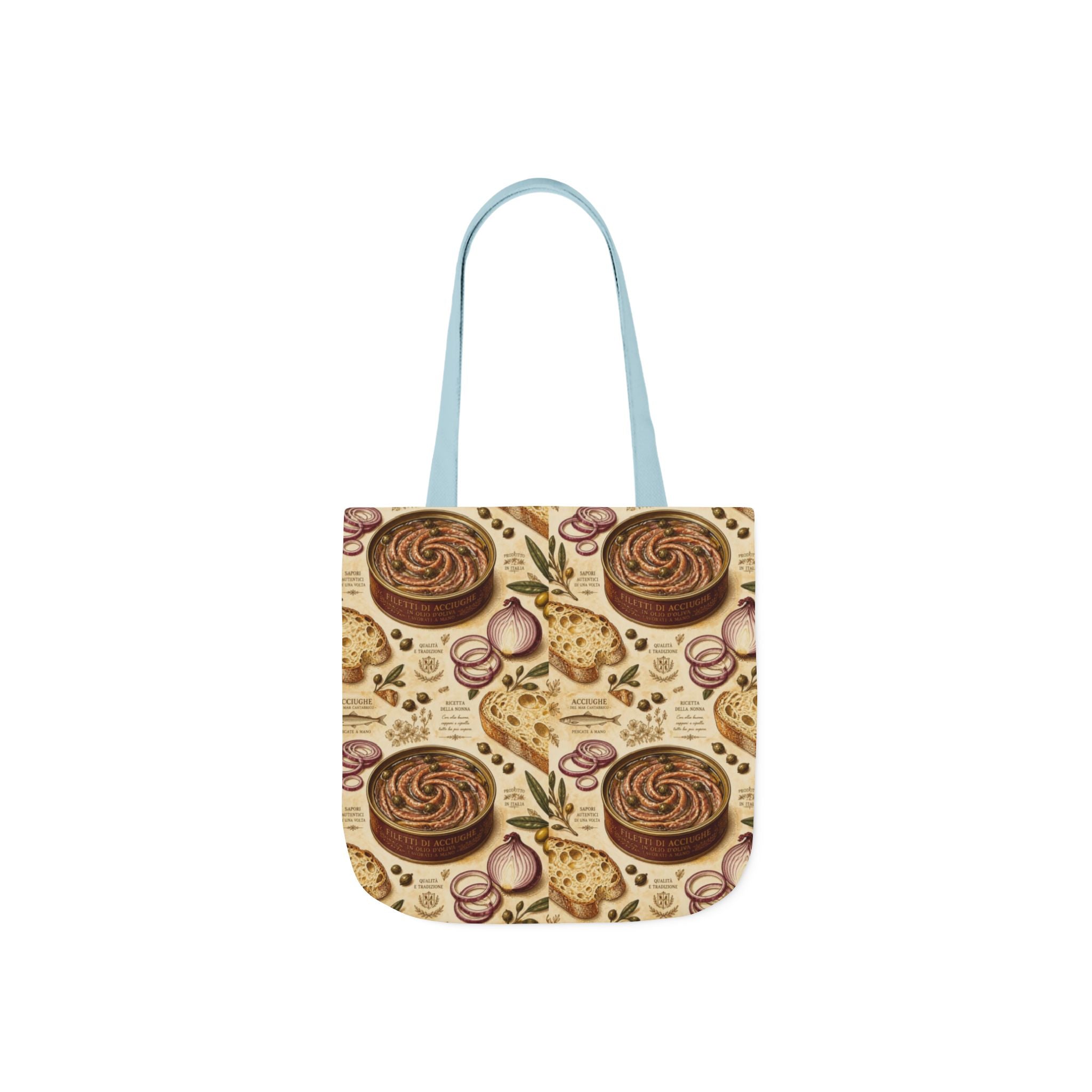 Anchovies & Capers Canvas Tote Bag Mediterranean Kitchen Botanical Design Italian Cottagecore Gift