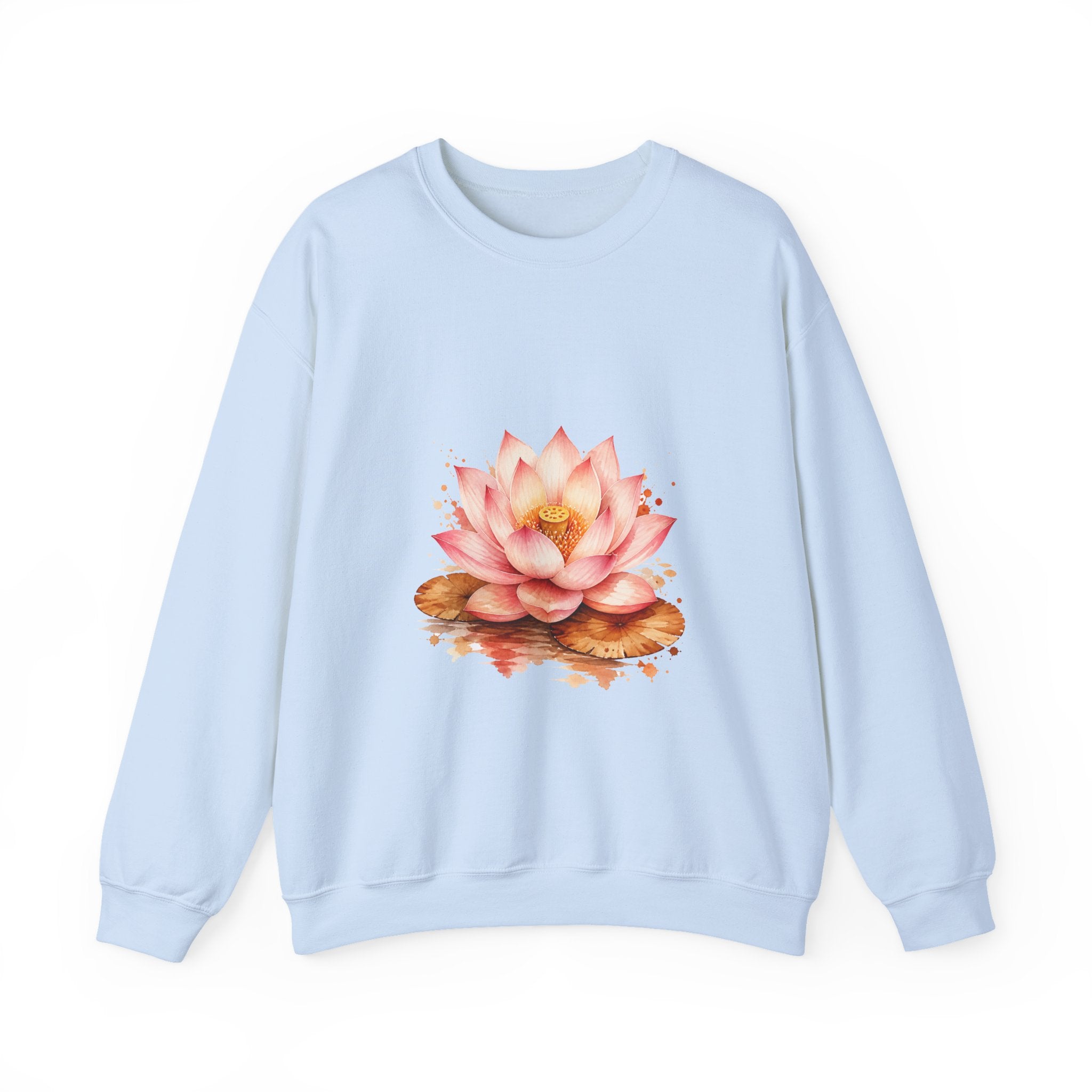 Matching Couple Sweatshirt - Open & Closed Lotus Matching Couple Comfort Colors Crew Watercolor Art His Hers Birthday Gift - Design A