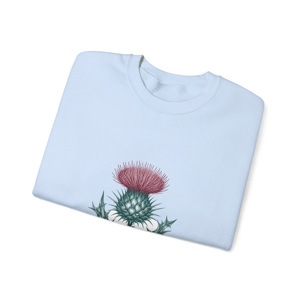 Matching Couple Sweatshirt - Lavender & Thistle Matching Couple Comfort Colors Crew Hand-Drawn Art His Hers Anniversary Gift - Design B