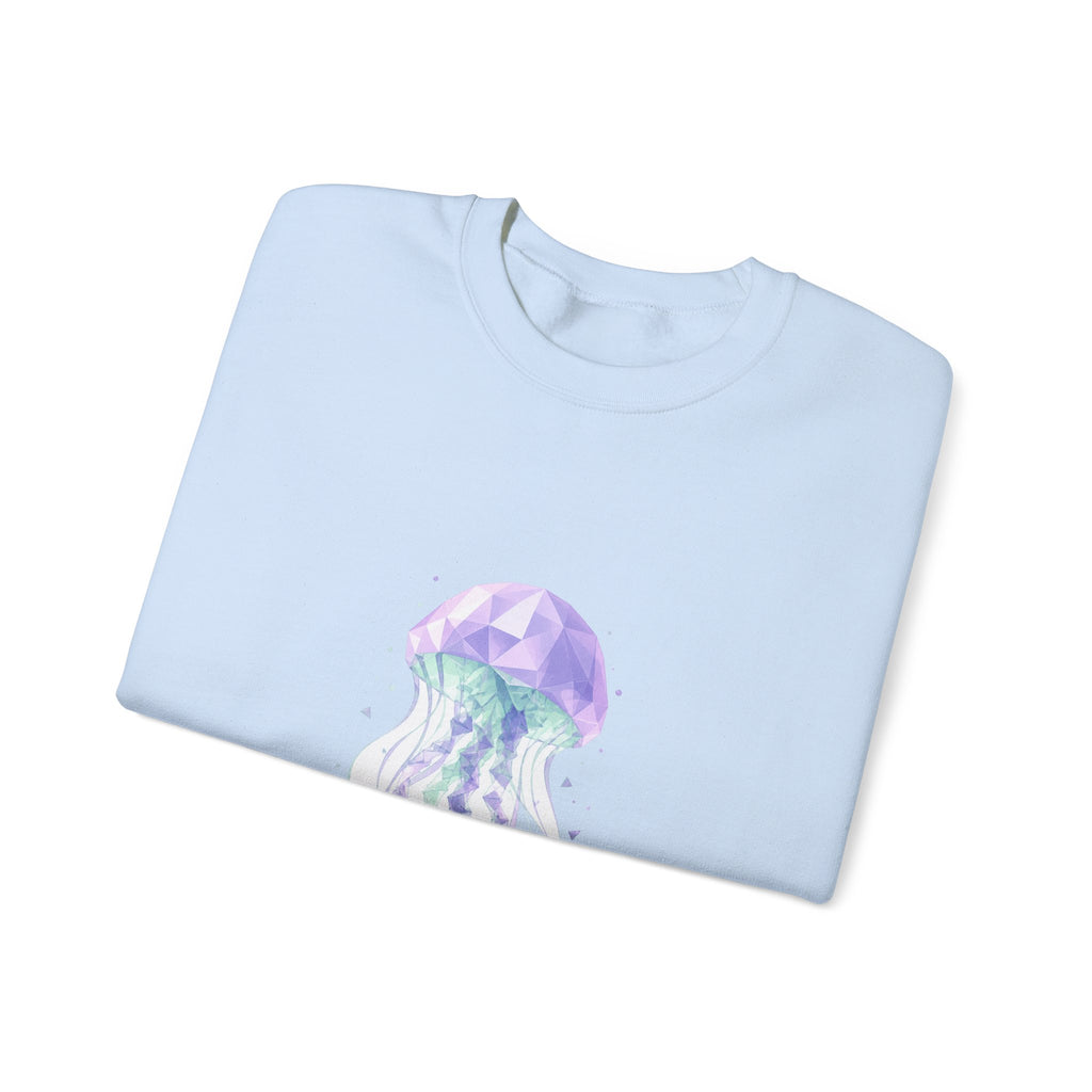 Matching Couple Sweatshirt - Octopus & Jellyfish Matching Couple Crewneck Sweatshirt Geometric Art His Hers Couple Gift - Design B