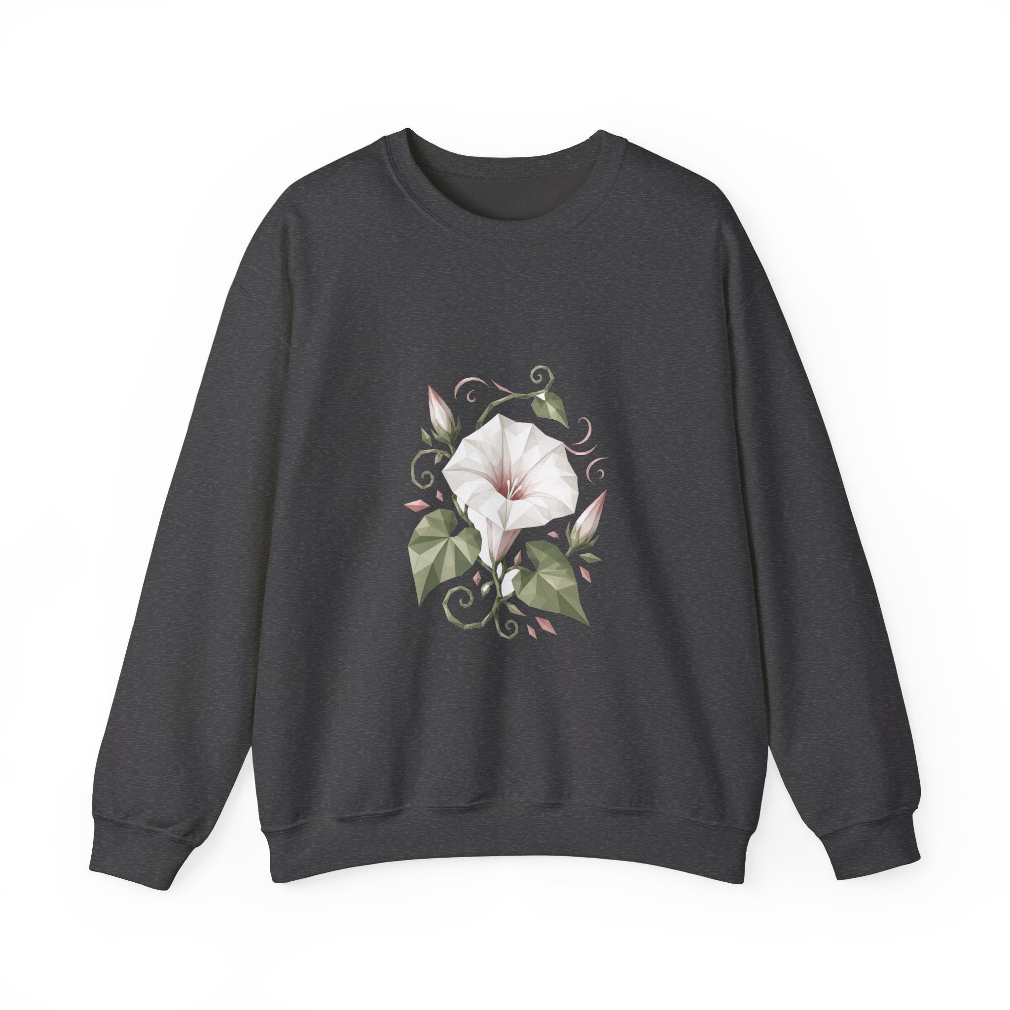 Matching Couple Sweatshirt - Sunflower & Moonflower Matching Couple Crewneck Sweatshirt Geometric Art His Hers Couple Gift - Design B