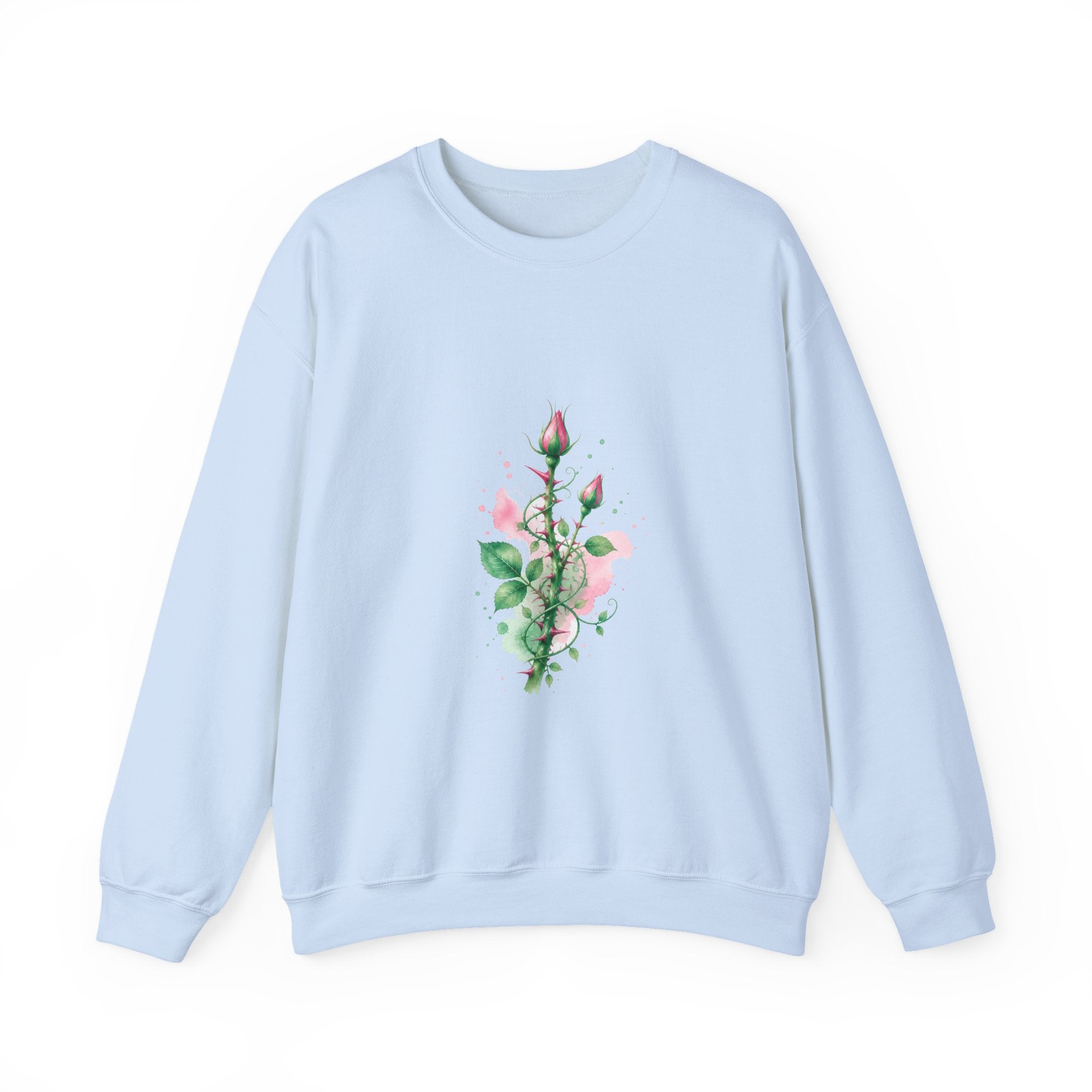 Matching Couple Sweatshirt - Rose & Thorn Matching Couple Comfort Colors Crew Watercolor Art His Hers Birthday Gift - Design B