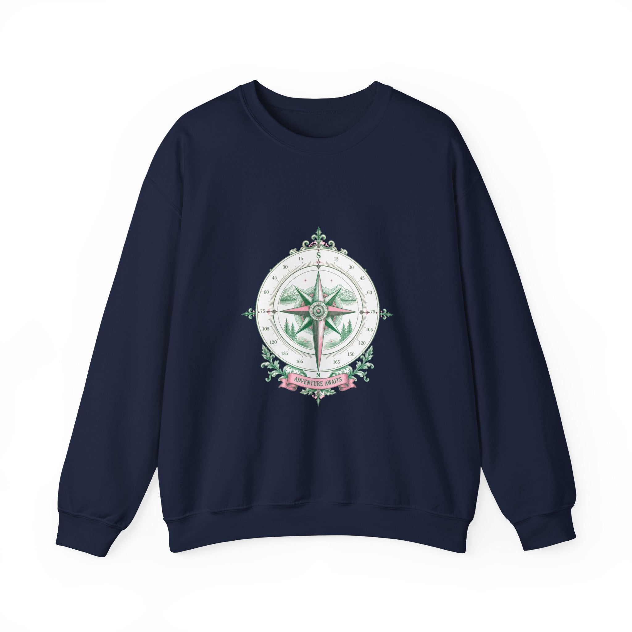 Matching Couple Sweatshirt - Compass North & South Matching Couple Premium Fleece Sweatshirt Vintage Art His Hers Honeymoon Gift - Design B