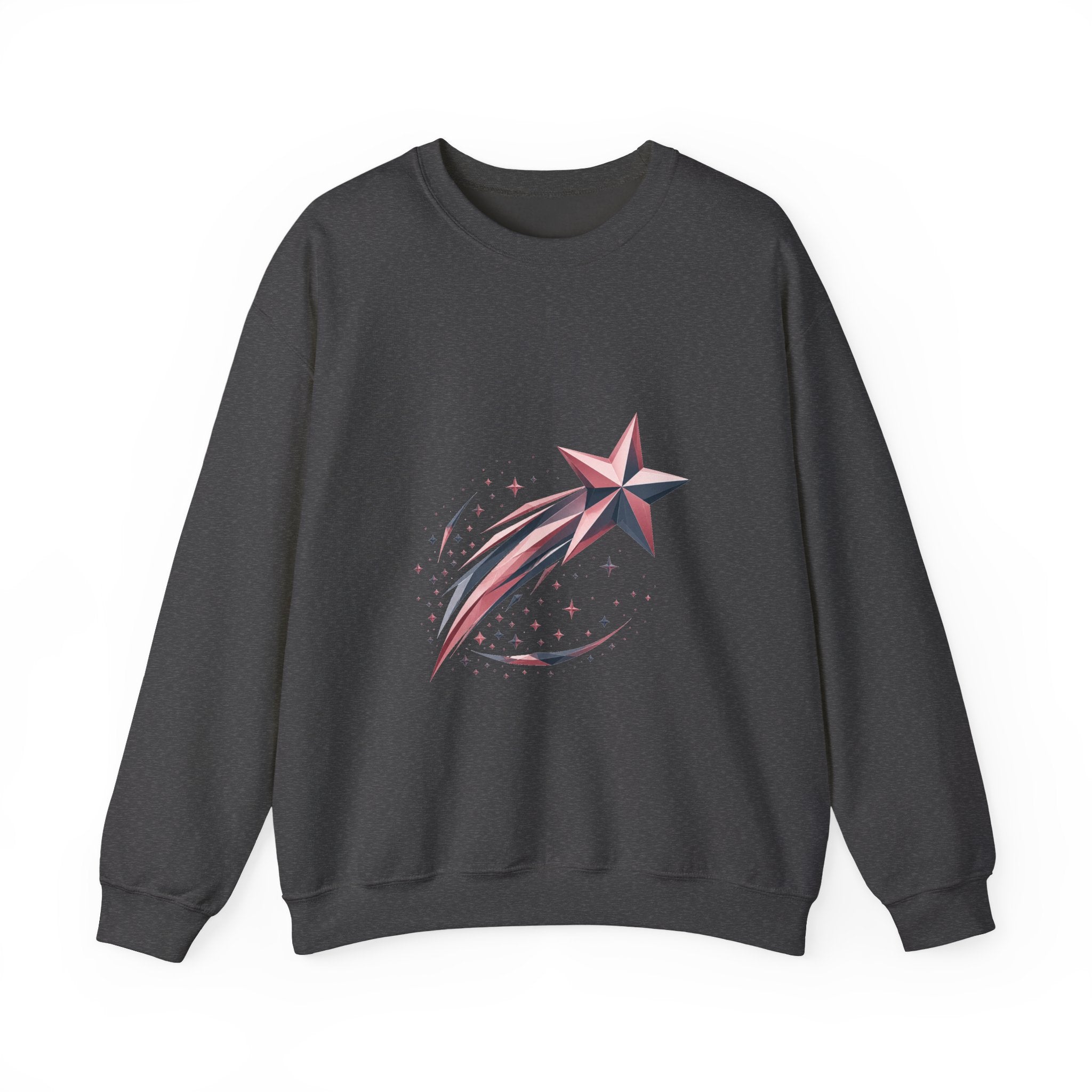 Matching Couple Sweatshirt - Shooting Star & North Star Matching Couple Crewneck Sweatshirt Geometric Art His Hers Couple Gift - Design A
