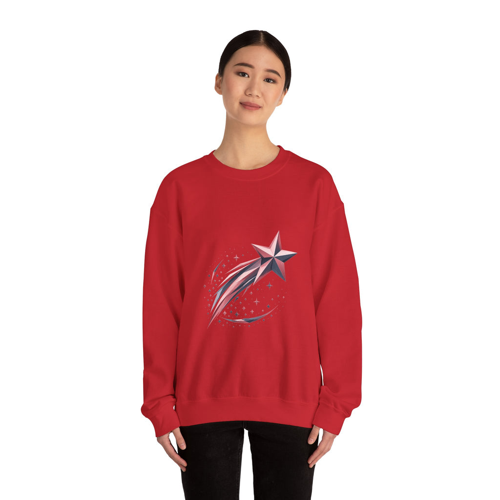 Matching Couple Sweatshirt - Shooting Star & North Star Matching Couple Crewneck Sweatshirt Geometric Art His Hers Couple Gift - Design A