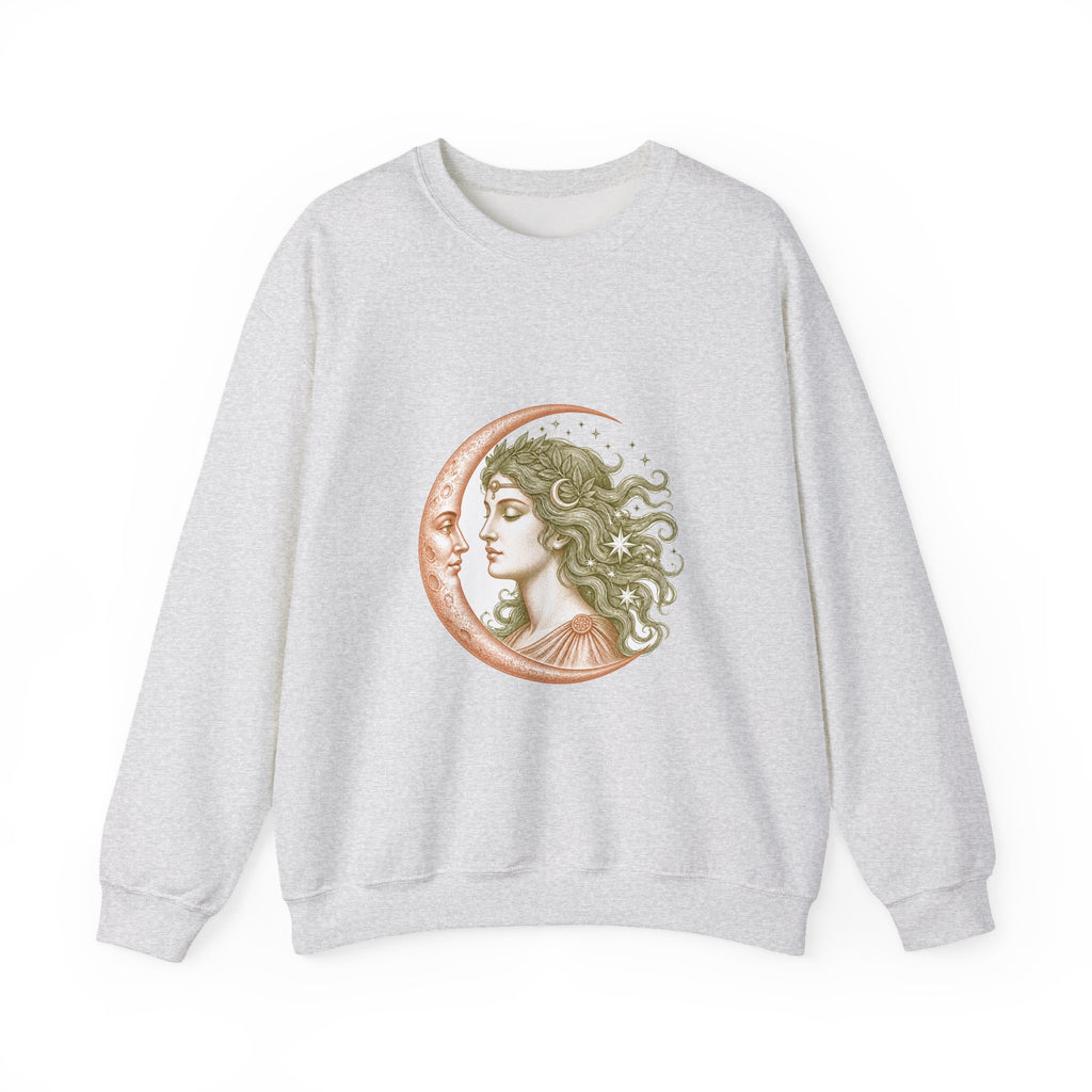 Matching Couple Sweatshirt - Helios & Selene Matching Couple Crewneck Sweatshirt Vintage Art His Hers Wedding Gift - Design B