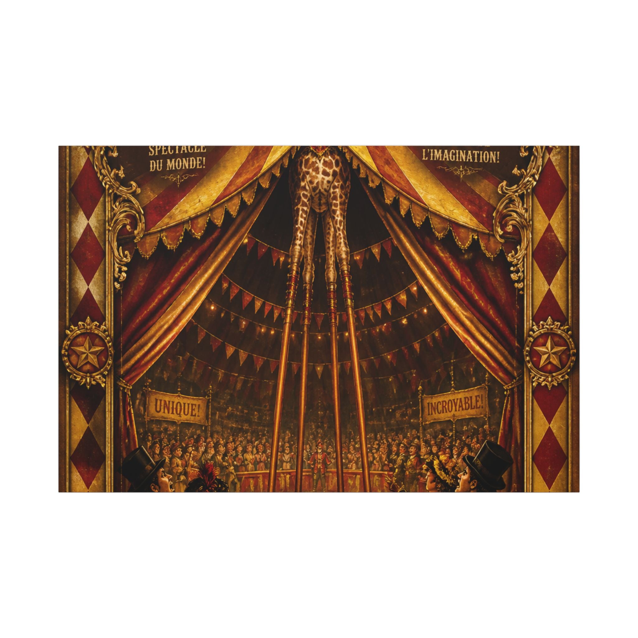 Giraffe on Stilts Wall Art Canvas 16×20 Baroque Home Office Decor Maximalist Print