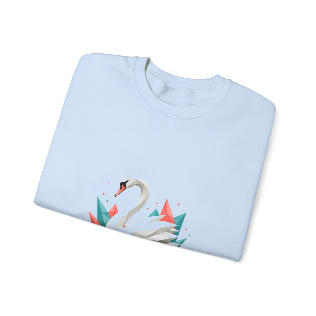 Matching Couple Sweatshirt - Raven & Swan Matching Couple Crewneck Sweatshirt Geometric Art His Hers Couple Gift - Design B