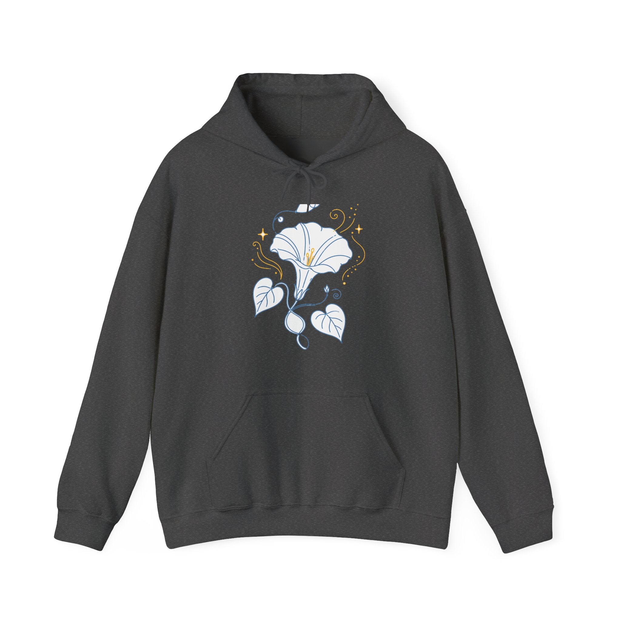 Matching Couple Sweatshirt - Sunflower & Moonflower Matching Couple Hooded Sweatshirt Minimalist Art His Hers Valentine Gift - Design B