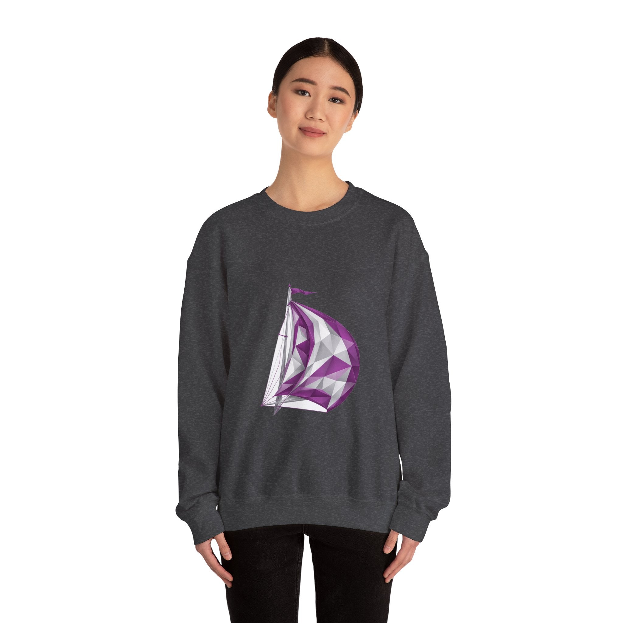 Matching Couple Sweatshirt - Anchor & Sail Matching Couple Comfort Colors Crew Geometric Art His Hers Love Gift - Design B