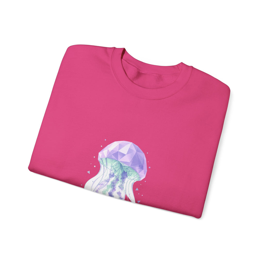 Matching Couple Sweatshirt - Octopus & Jellyfish Matching Couple Crewneck Sweatshirt Geometric Art His Hers Couple Gift - Design B