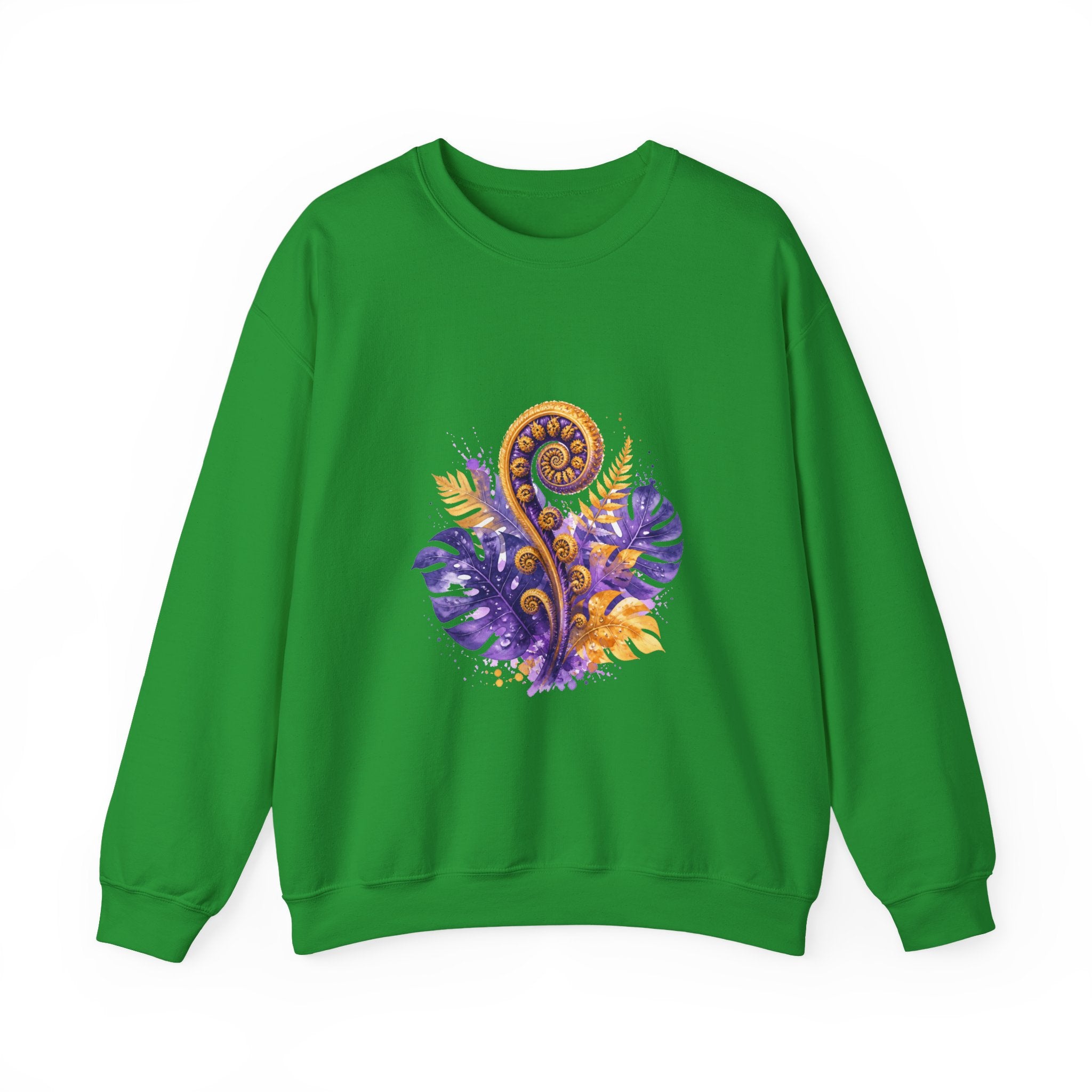 Matching Couple Sweatshirt - Desert & Rainforest Matching Couple Crewneck Sweatshirt Watercolor Art His Hers Engagement Gift - Design B