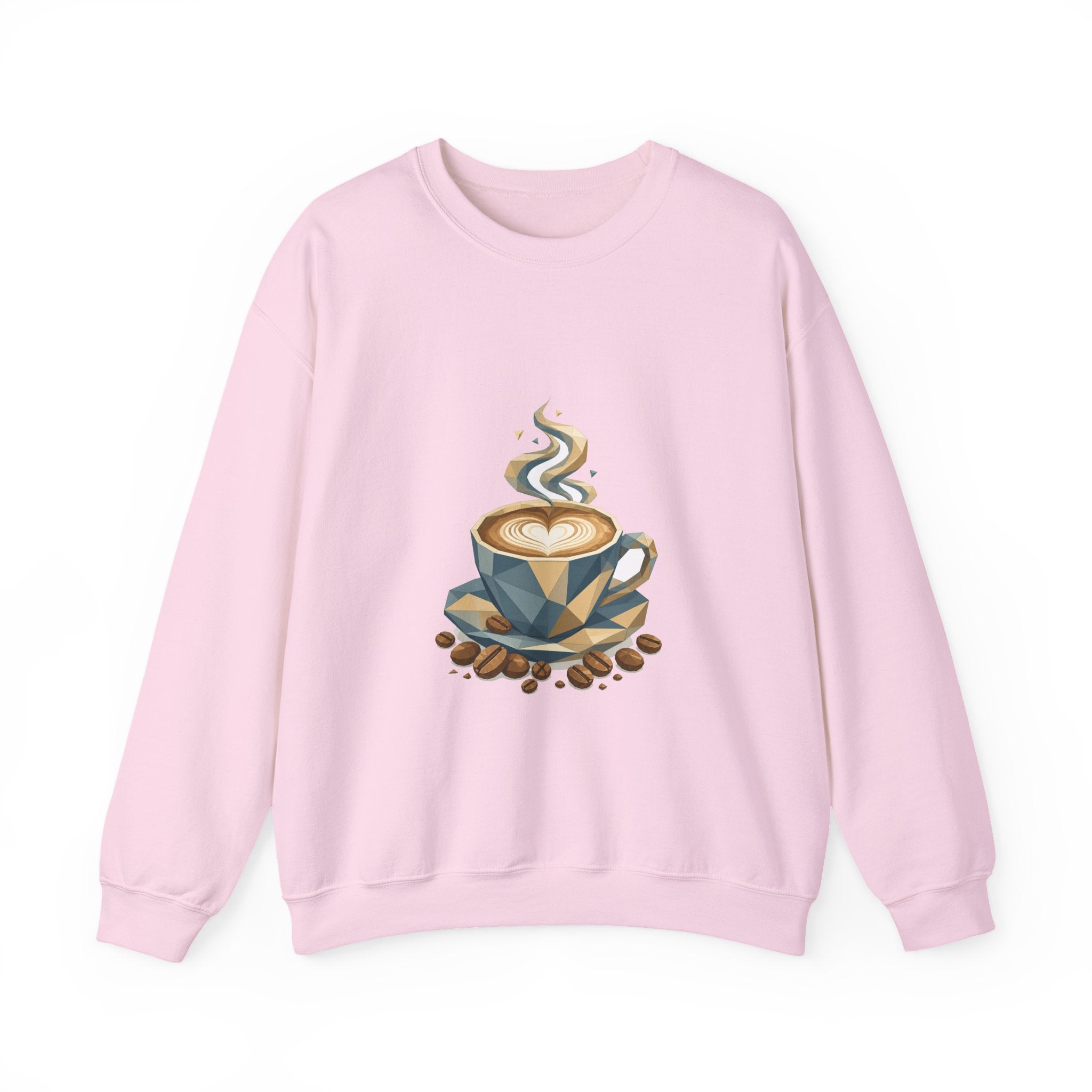 Matching Couple Sweatshirt - Coffee & Tea Matching Couple Premium Fleece Sweatshirt Geometric Art His Hers Love Gift - Design A
