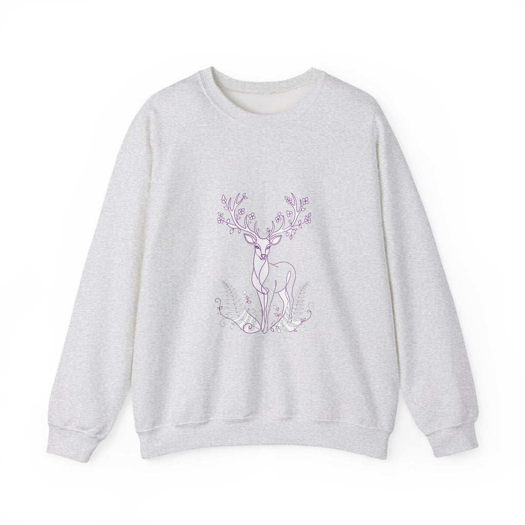 Matching Couple Sweatshirt - Bear & Deer Matching Couple Comfort Colors Crew Minimalist Art His Hers Christmas Gift - Design B
