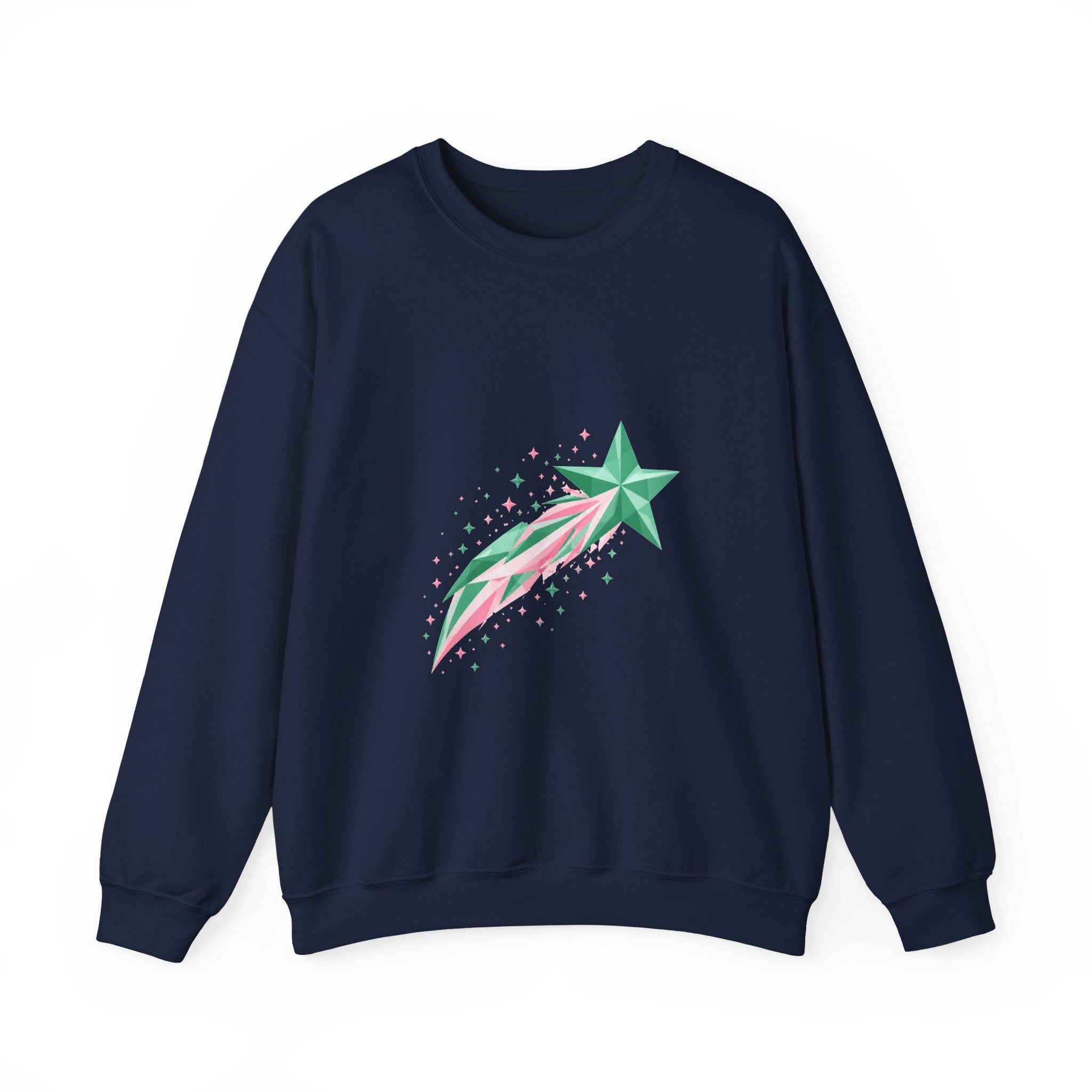 Matching Couple Sweatshirt - Shooting Star & North Star Matching Couple Premium Fleece Sweatshirt Geometric Art His Hers Love Gift - Design A