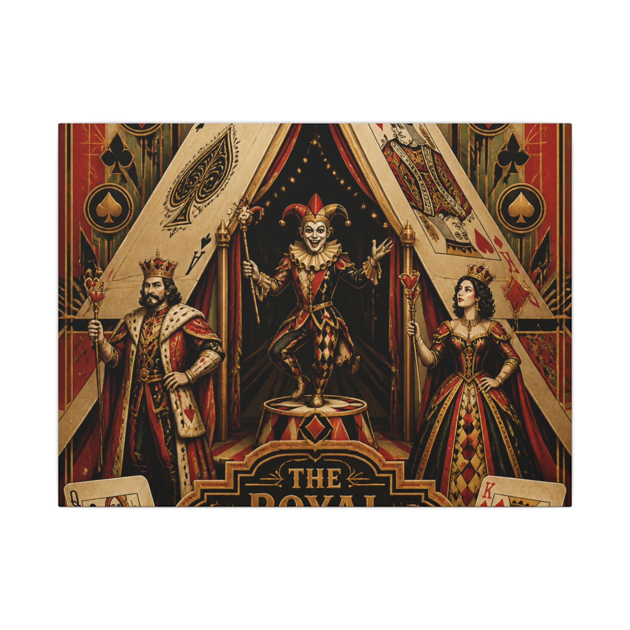 Playing Cards Tent Wall Art Canvas 16×20 Art Deco Entryway Decor Maximalist Print