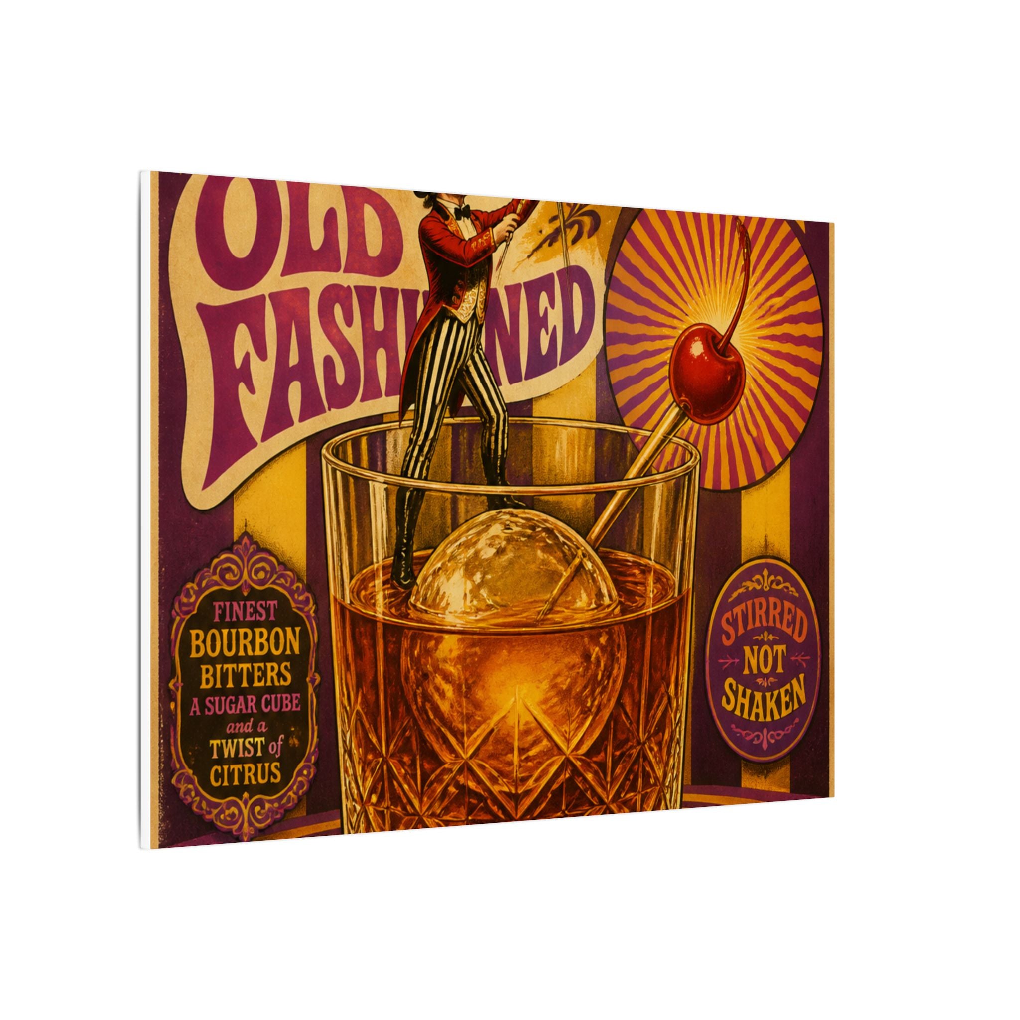 Old Fashioned Ringmaster Wall Art Canvas 16×20 Psychedelic Cafe Decor Maximalist Print