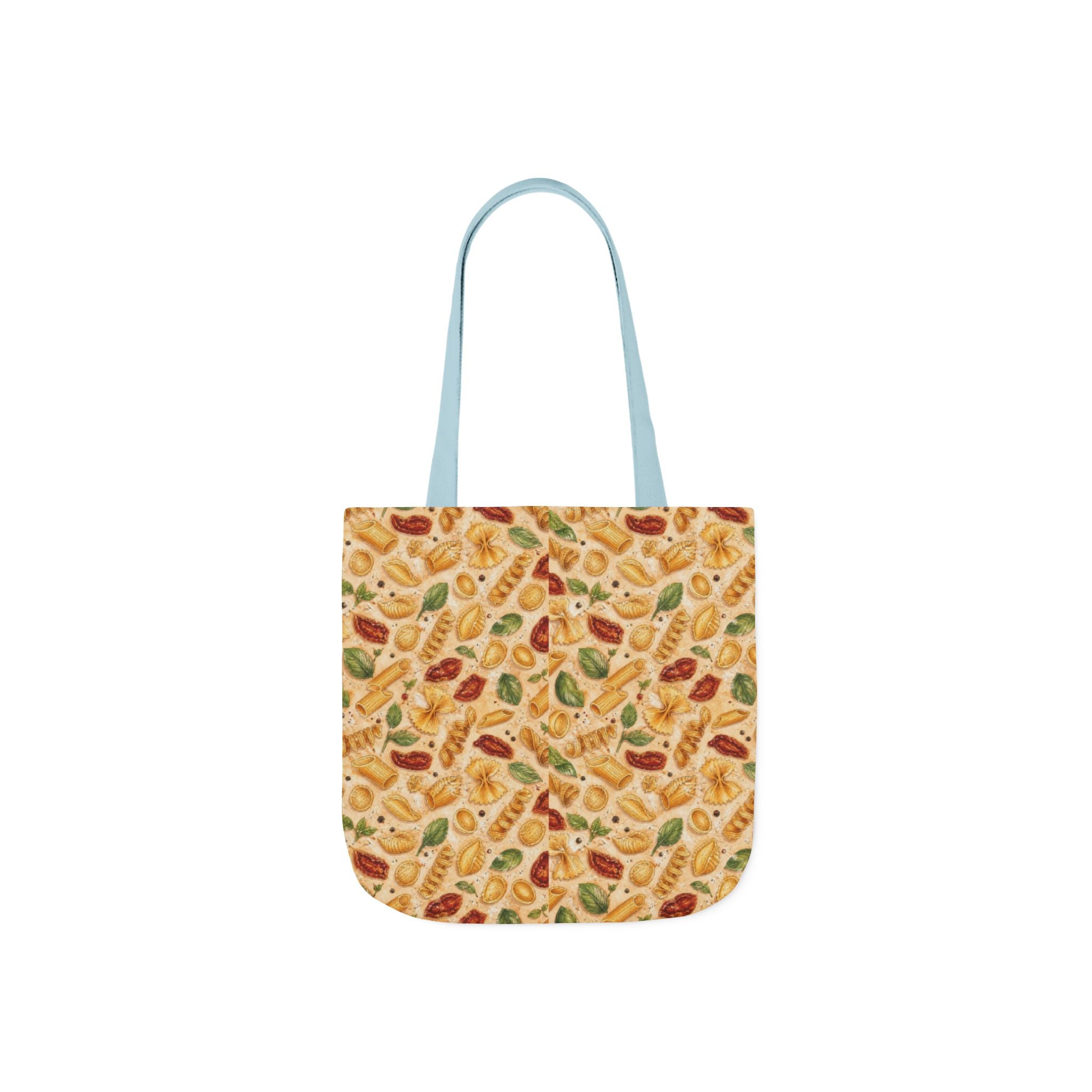 Italian Pasta Shapes Canvas Tote Bag Mediterranean Kitchen Watercolor Design Italian Cottagecore Gift