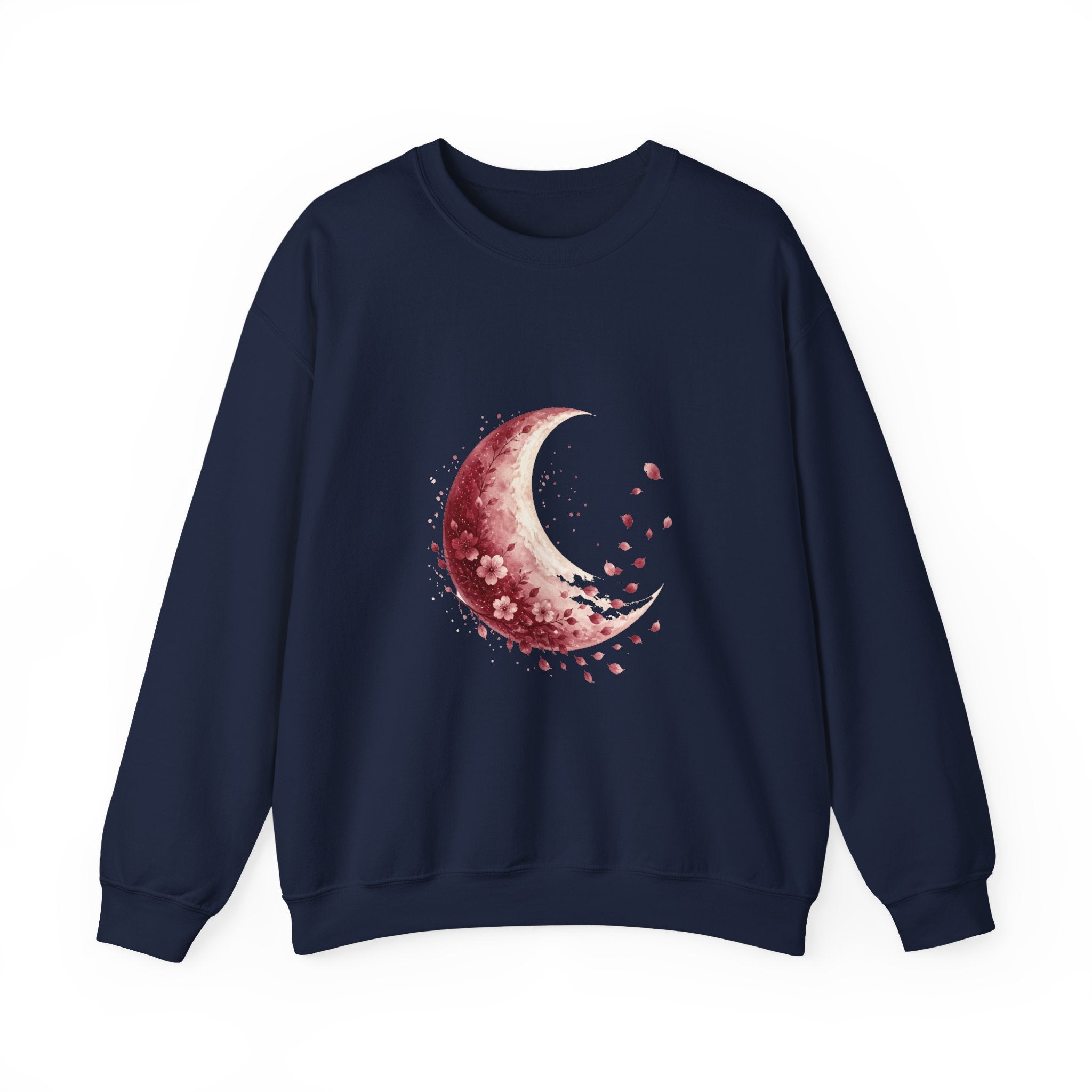 Matching Couple Sweatshirt - Waxing & Waning Moon Matching Couple Premium Fleece Sweatshirt Watercolor Art His Hers Birthday Gift - Design B