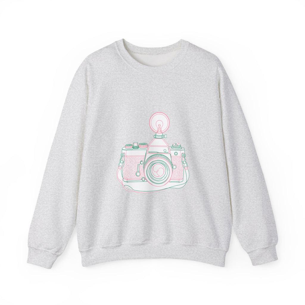 Matching Couple Sweatshirt - Camera & Film Matching Couple Crewneck Sweatshirt Minimalist Art His Hers Valentine Gift - Design A