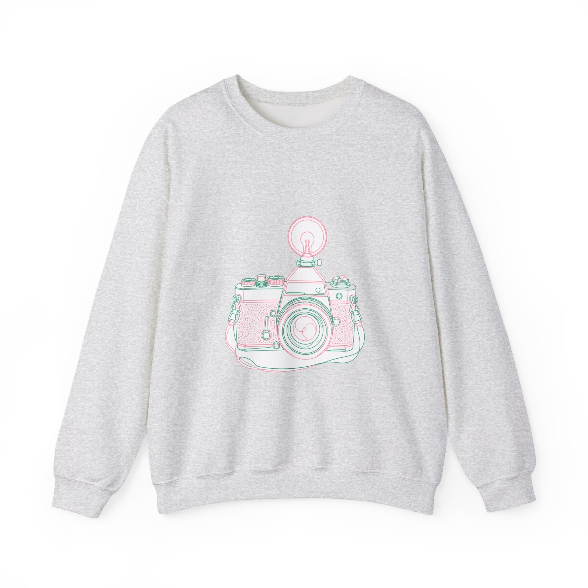 Matching Couple Sweatshirt - Camera & Film Matching Couple Crewneck Sweatshirt Minimalist Art His Hers Valentine Gift - Design A